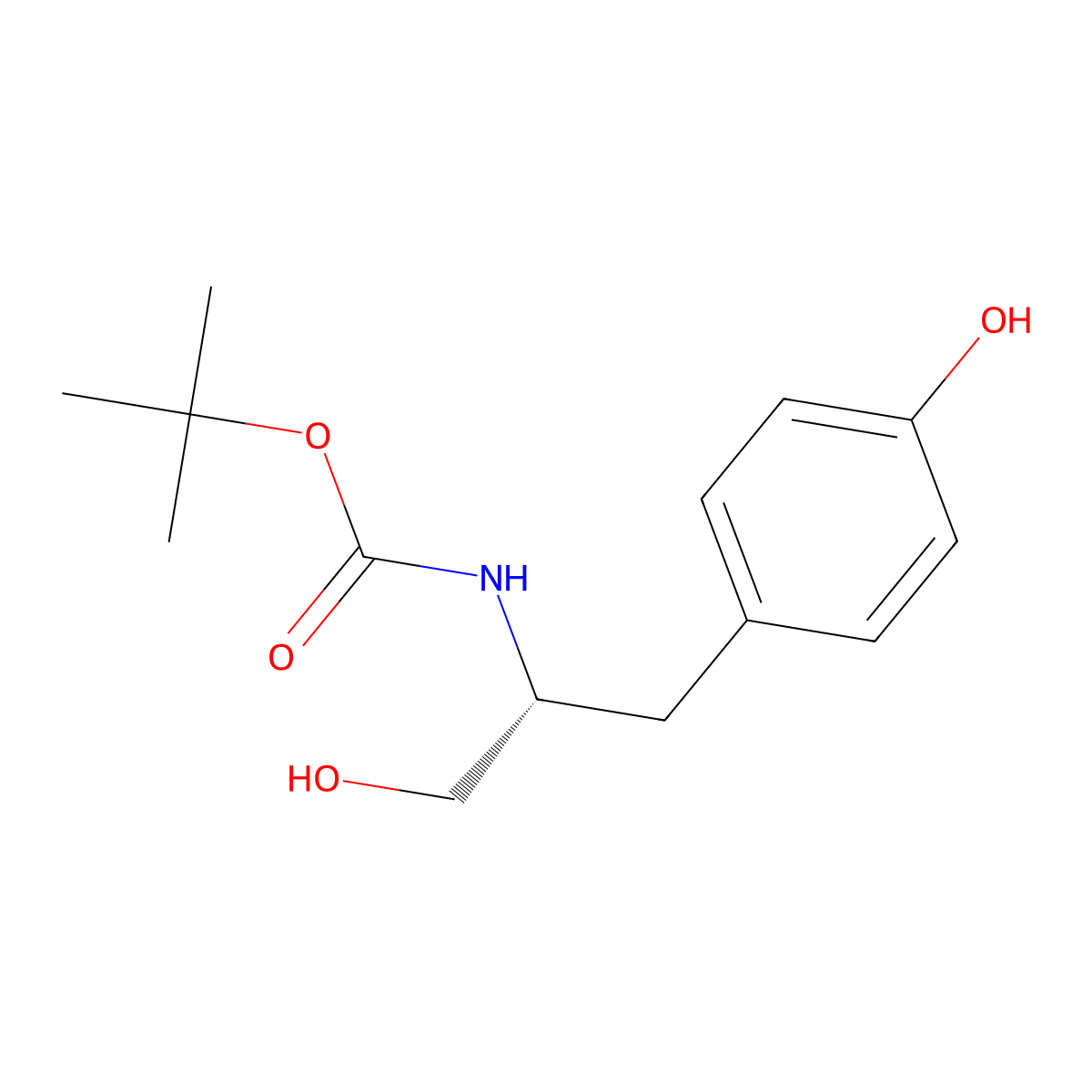 Boc-D-tyrosinol molecular structure, CAS 247018-46-8