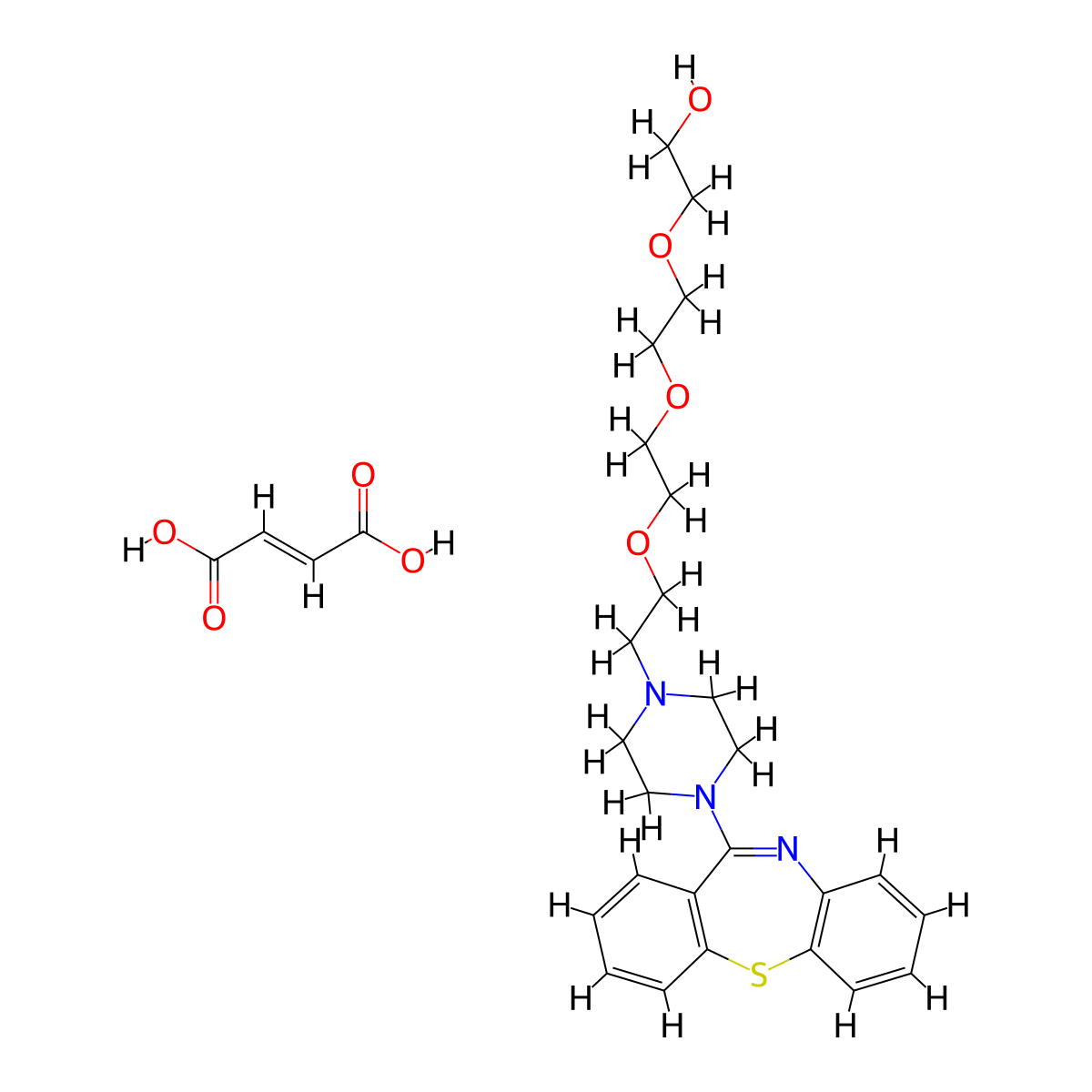 2-[2-[2-[2-(4-Dibenzo[b,f][1,4]thiazepin-11-yl-1-piperazinyl)ethoxy]ethoxy]ethoxy]-ethanol Fumarate molecular structure, CAS 2470243-24-2