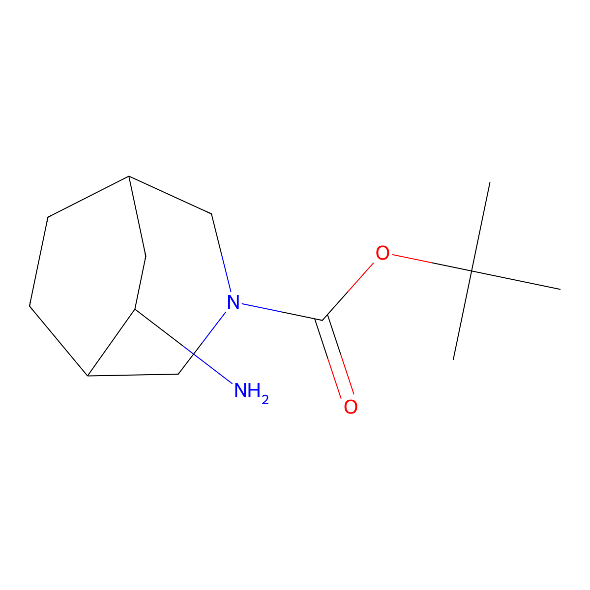 rac-tert-butyl (1R,5R,6R)-6-amino-3-azabicyclo[3.2.2]nonane-3-carboxylate molecular structure, CAS 2470278-93-2