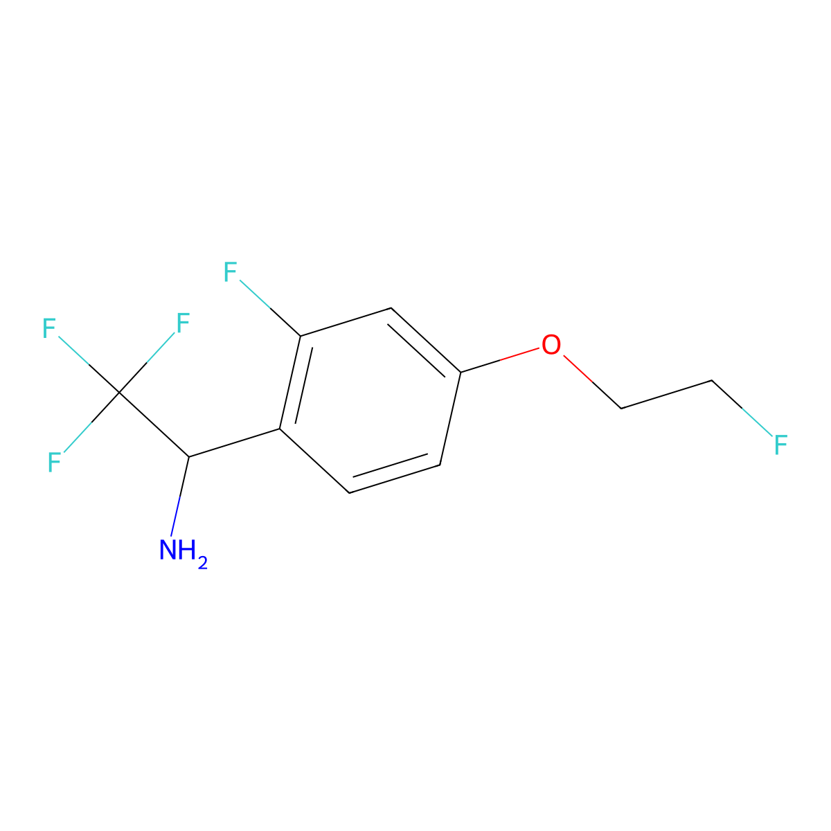(1R)-2,2,2-trifluoro-1-[2-fluoro-4-(2-fluoroethoxy)phenyl]ethan-1-amine molecular structure, CAS 2470278-97-6