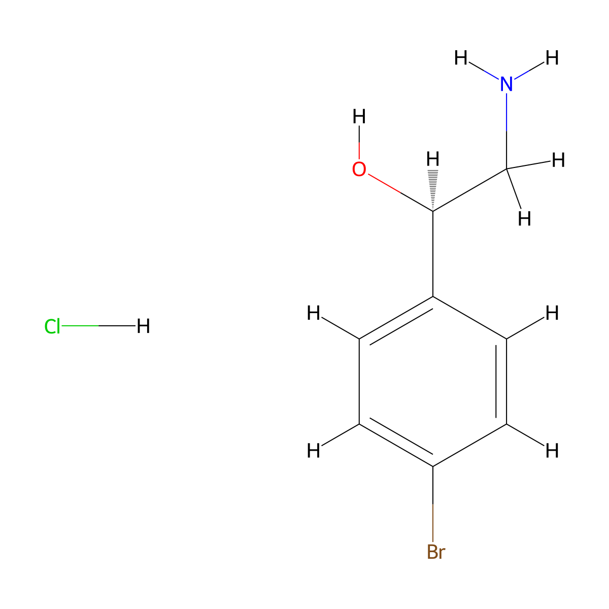 (1R)-2-amino-1-(4-bromophenyl)ethan-1-ol hydrochloride molecular structure, CAS 2470279-02-6