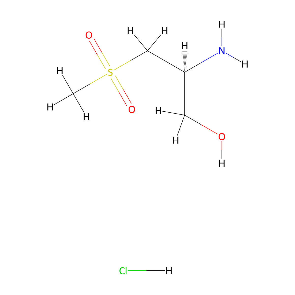 (2S)-2-amino-3-methanesulfonylpropan-1-ol hydrochloride molecular structure, CAS 2470279-05-9
