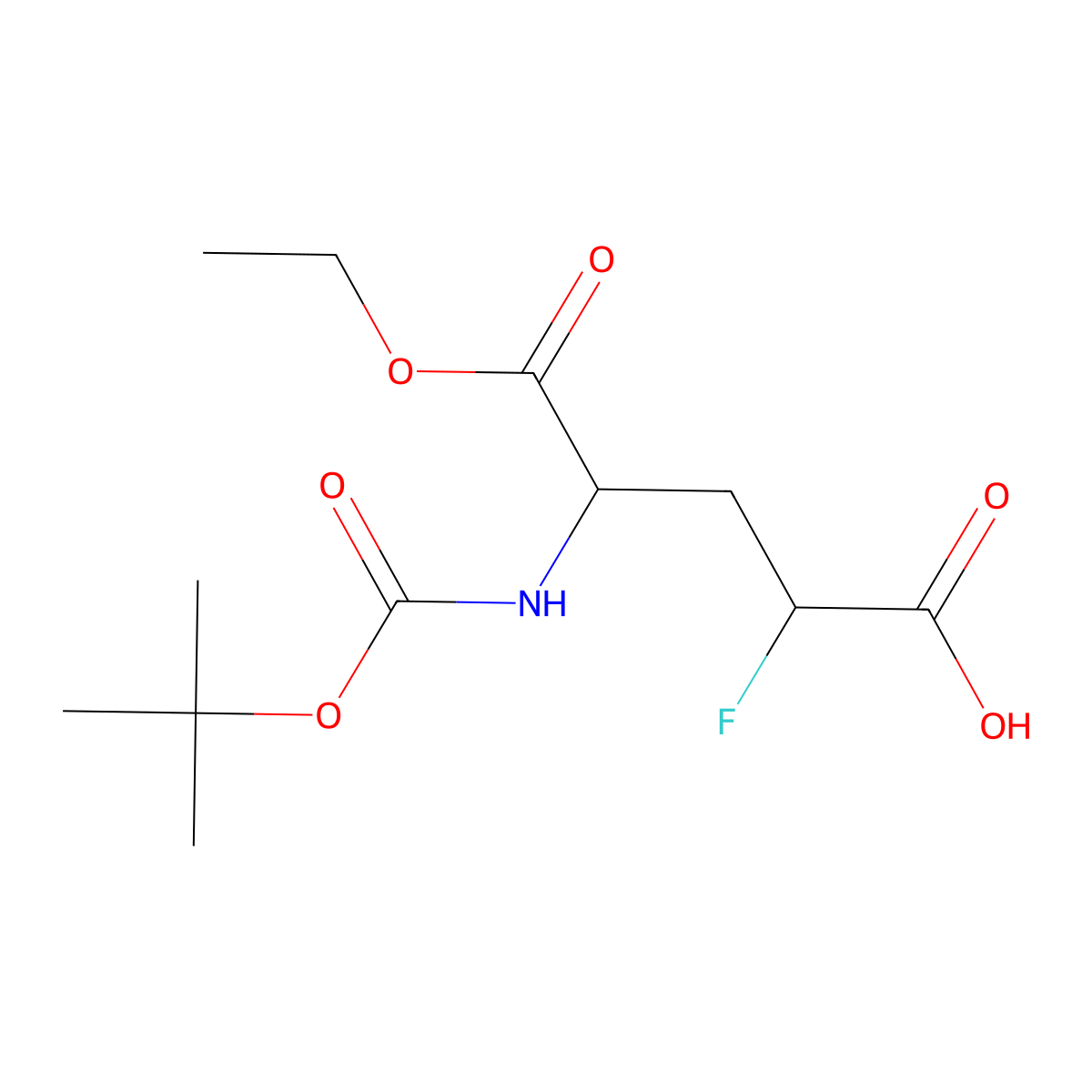 (2R,4S)-4-{[(tert-butoxy)carbonyl]amino}-5-ethoxy-2-fluoro-5-oxopentanoicacid molecular structure, CAS 2470279-09-3