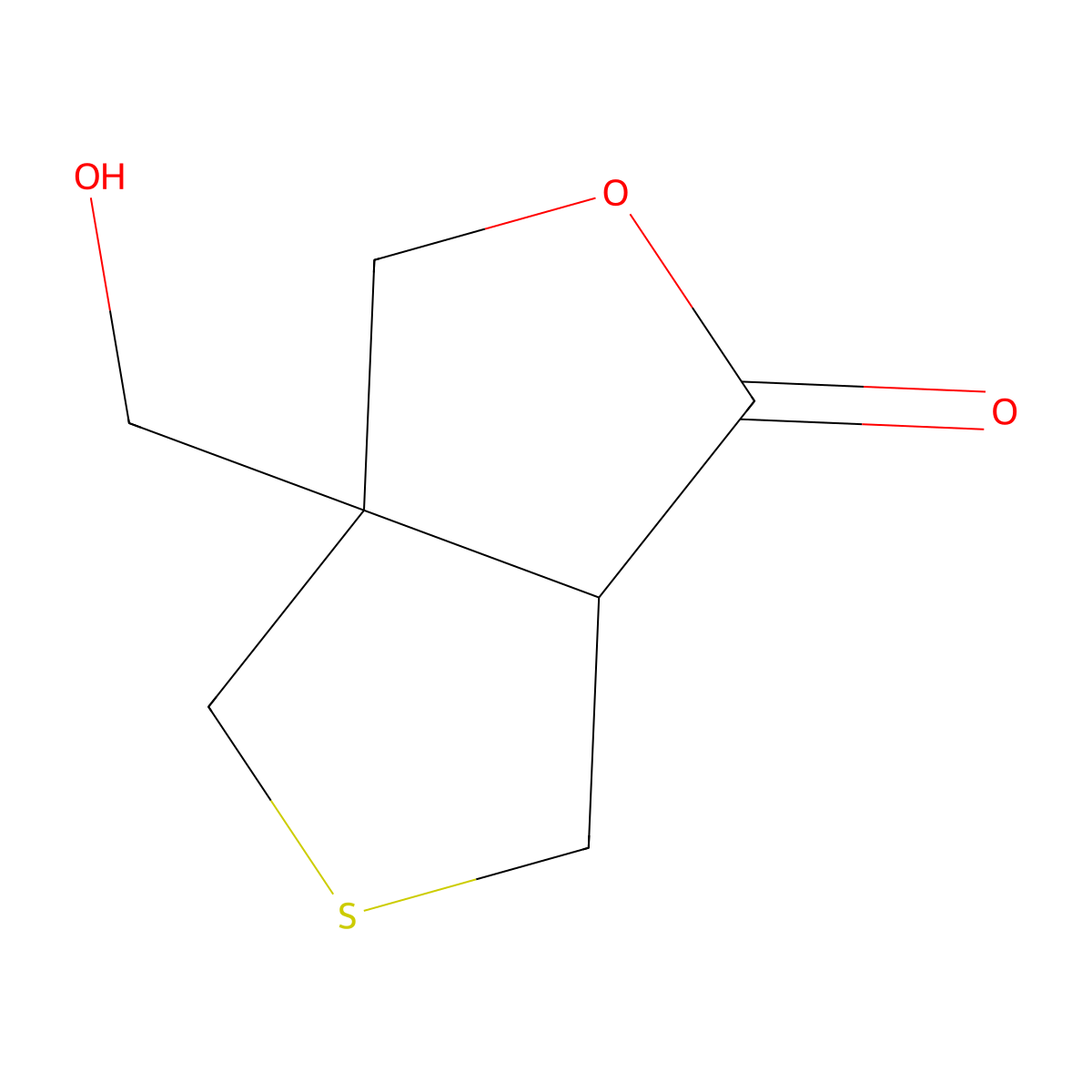 rac-(3aR,6aR)-3a-(hydroxymethyl)-hexahydrothieno[3,4-c]furan-1-one,cis molecular structure, CAS 2470279-35-5