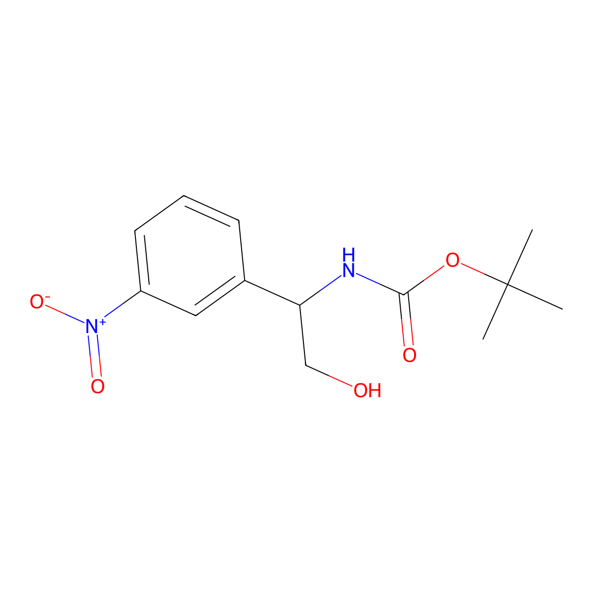 Tert-butyl N-[(1S)-2-hydroxy-1-(3-nitrophenyl)ethyl]carbamate molecular structure, CAS 2470279-72-0