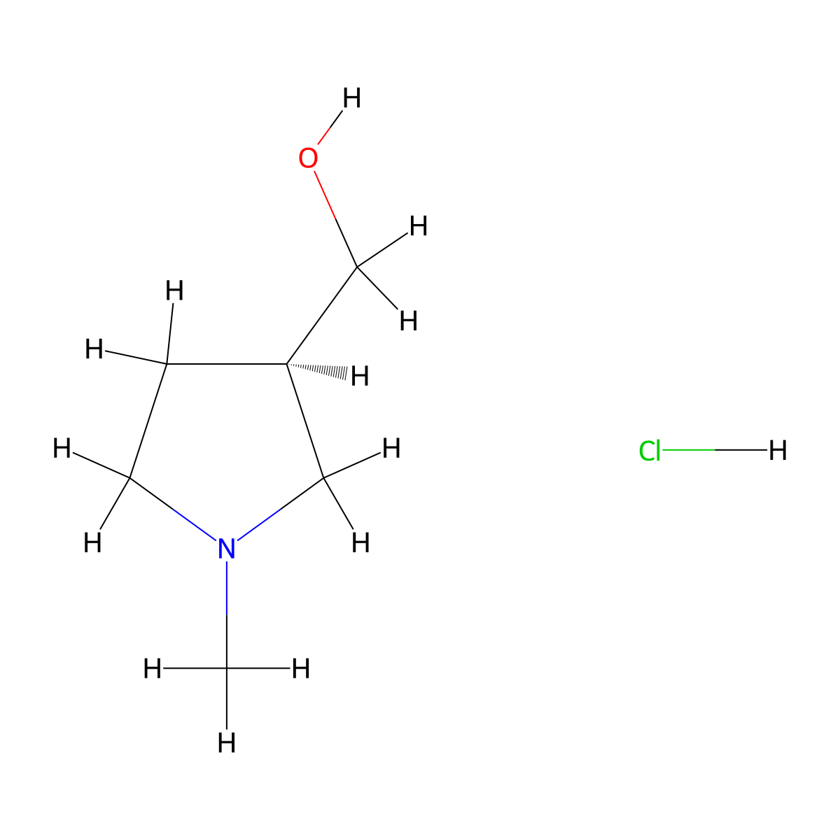 ((3R)-1-methylpyrrolidin-3-yl)methanol hydrochloride molecular structure, CAS 2470279-83-3