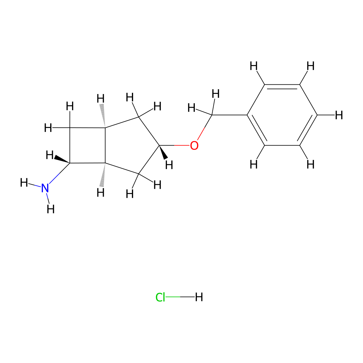 (1S,3S,5R,6R)-3-Phenylmethoxybicyclo[3.2.0]heptan-6-amine;hydrochloride molecular structure, CAS 2470279-99-1