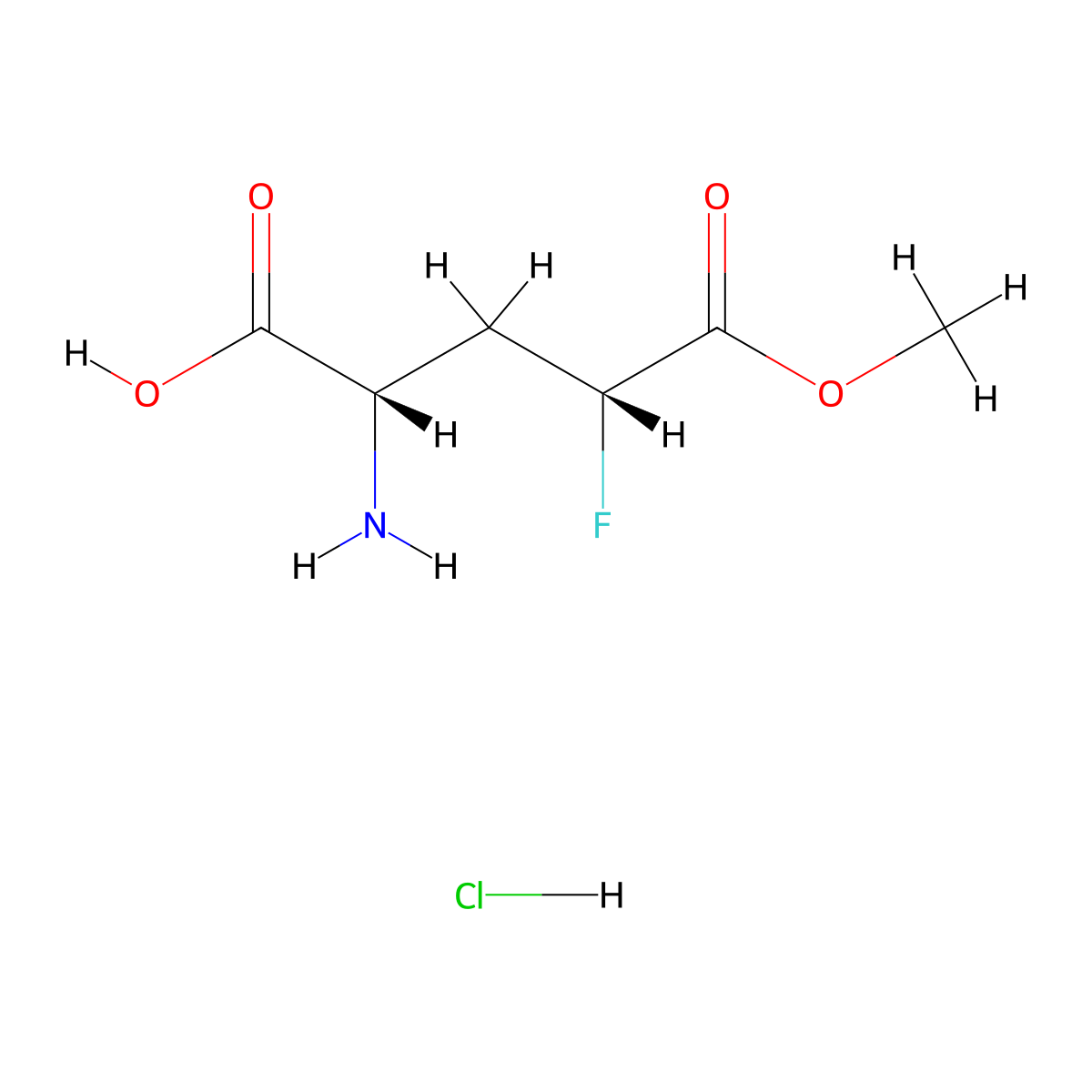 (2S,4R)-2-amino-4-fluoro-5-methoxy-5-oxopentanoic acid hydrochloride molecular structure, CAS 2470280-24-9