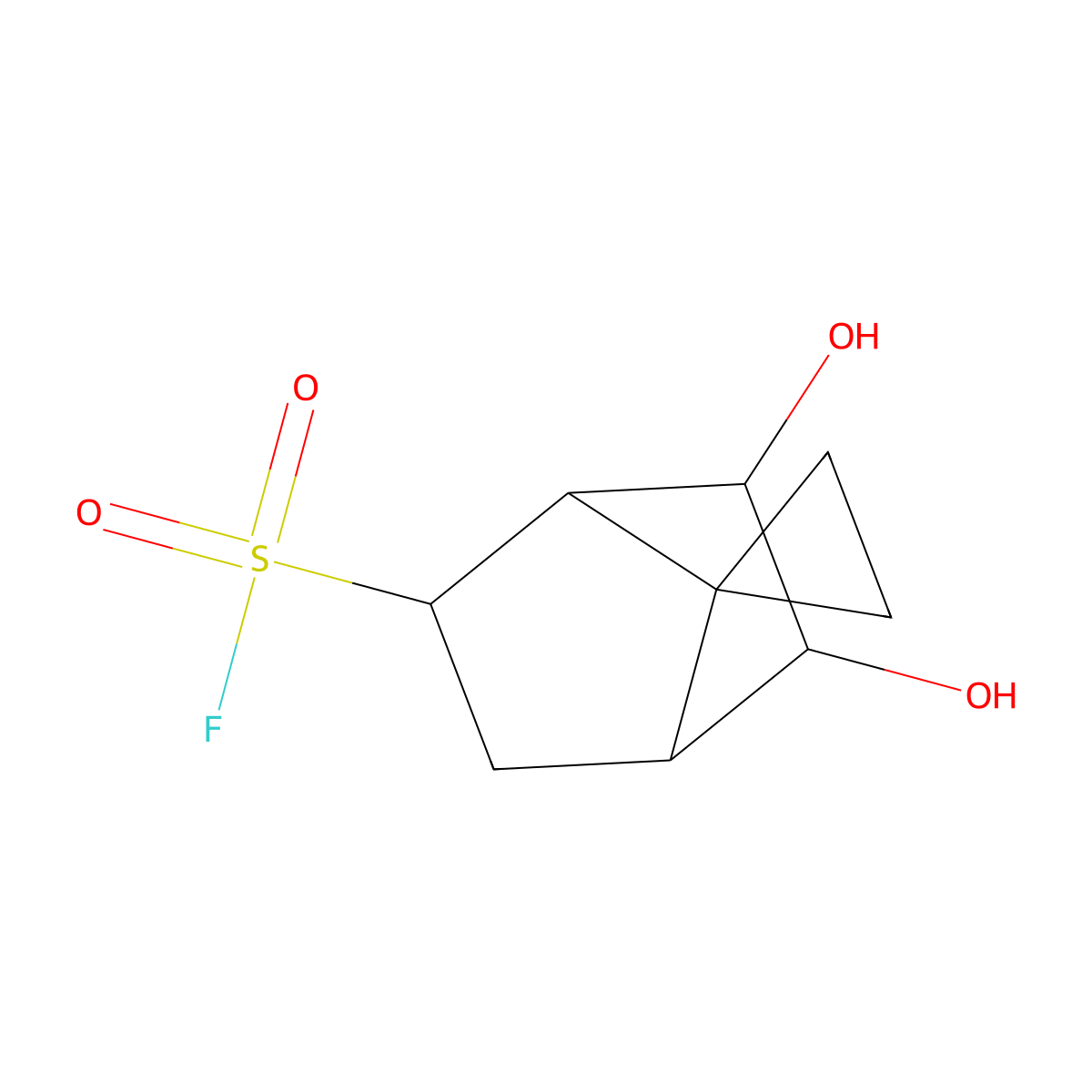 (1S,2S,4R,5S,6R)-5,6-Dihydroxyspiro[bicyclo[2.2.1]heptane-7,1'-cyclopropane]-2-sulfonyl fluoride molecular structure, CAS 2470280-40-9