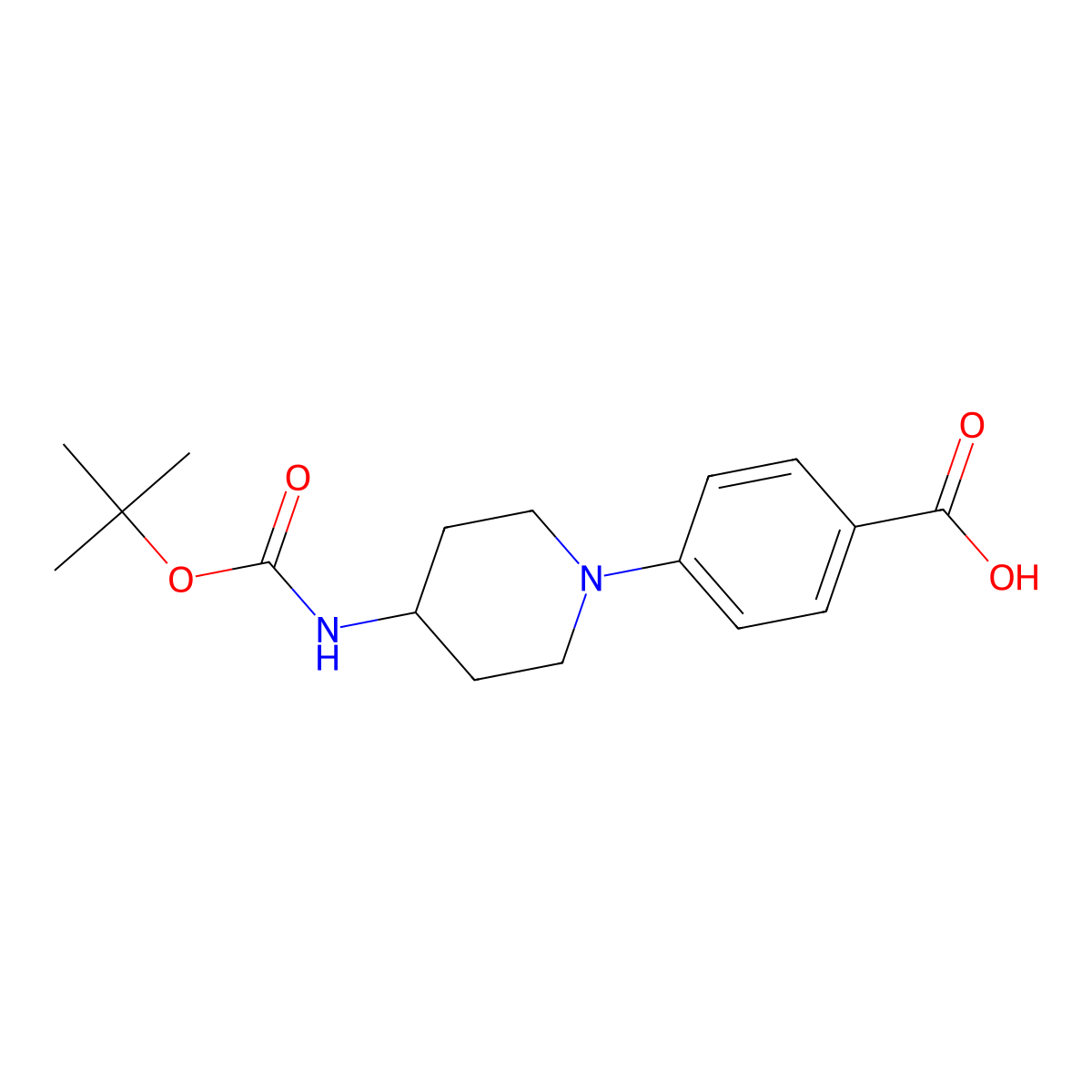 4-(4-{[(Tert-butoxy)carbonyl]amino}piperidin-1-yl)benzoicacid molecular structure, CAS 247035-04-7
