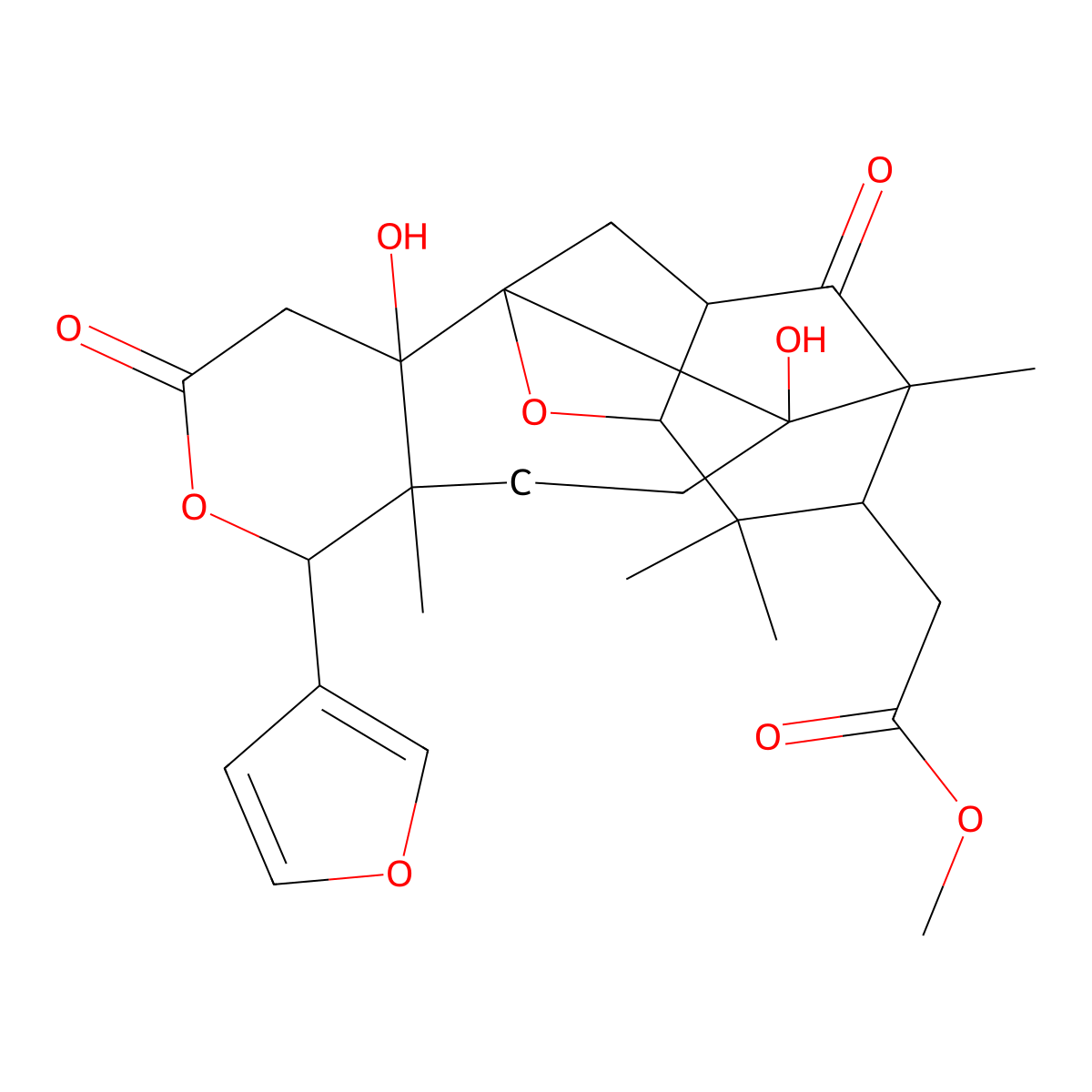 Methyl 2-[6-(furan-3-yl)-2,10-dihydroxy-1,5,15,15-tetramethyl-8,17-dioxo-7,18-dioxapentacyclo[11.3.1.111,14.02,11.05,10]octadecan-16-yl]acetate molecular structure, CAS 247036-52-8