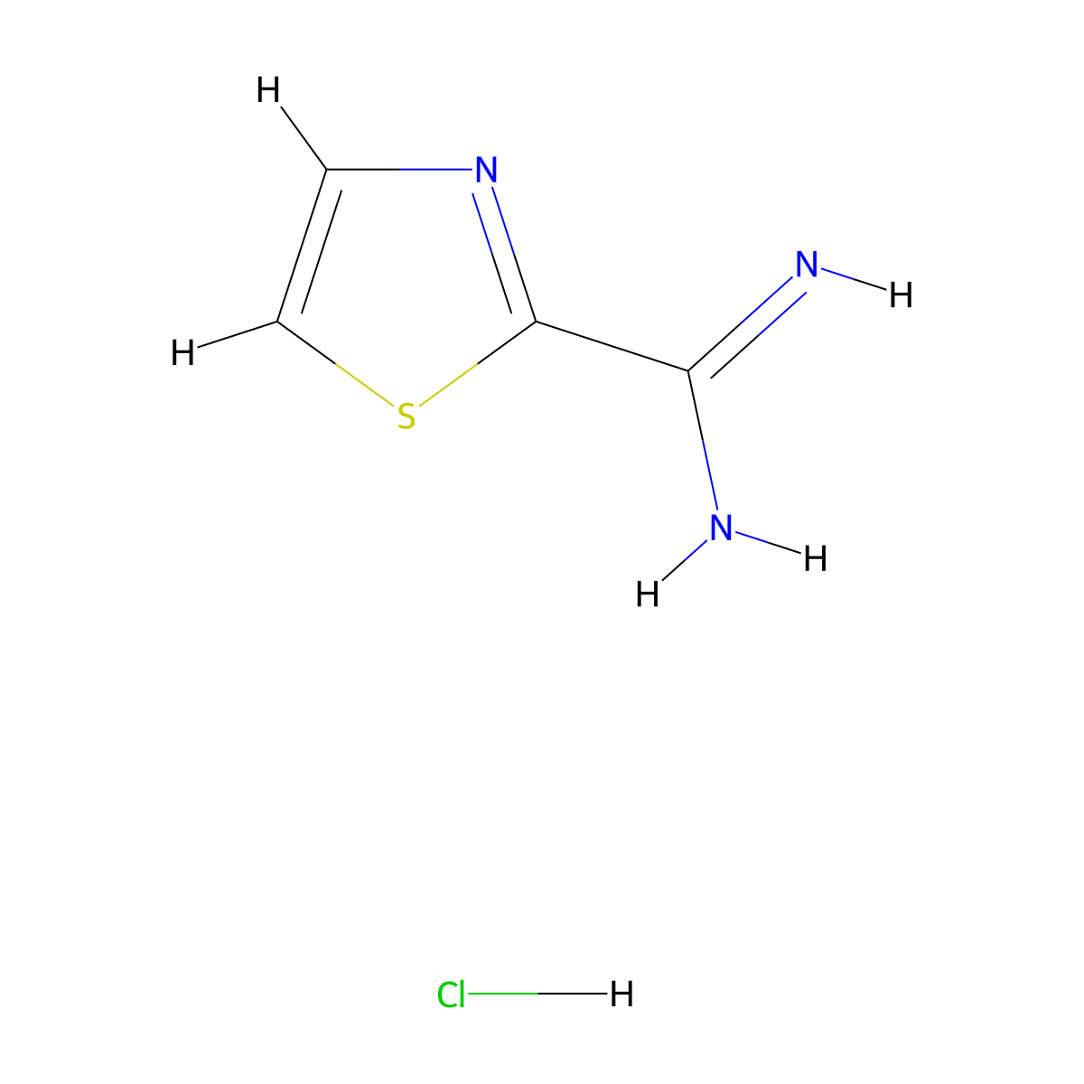 1,3-Thiazole-2-carboximidamide hydrochloride molecular structure, CAS 247037-82-7