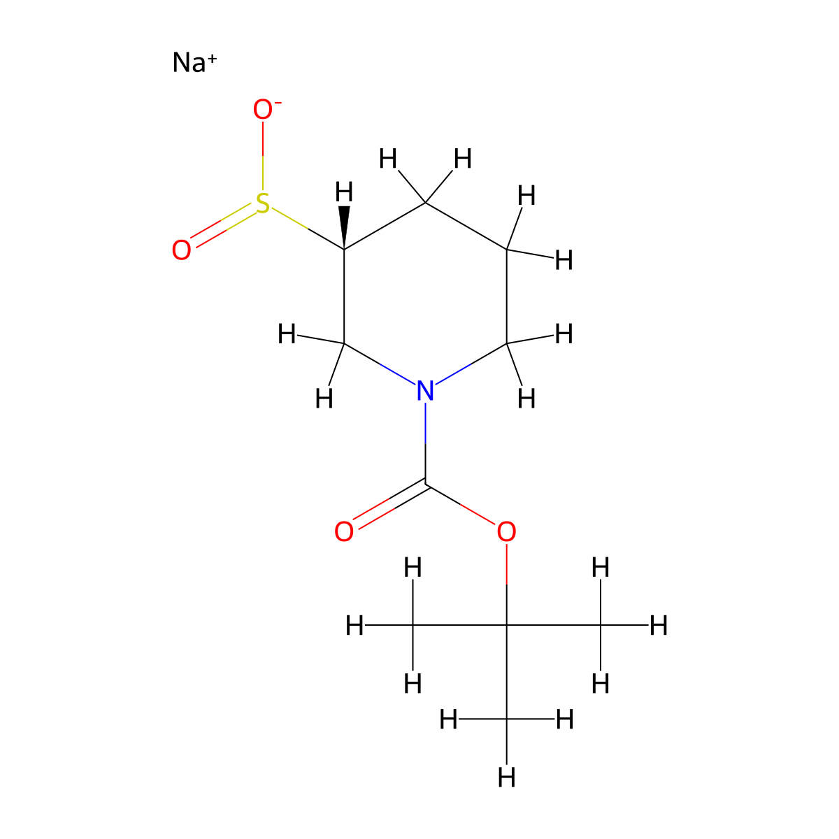 sodium (3R)-1-((tert-butoxy)carbonyl)piperidine-3-sulfinate molecular structure, CAS 2470384-89-3