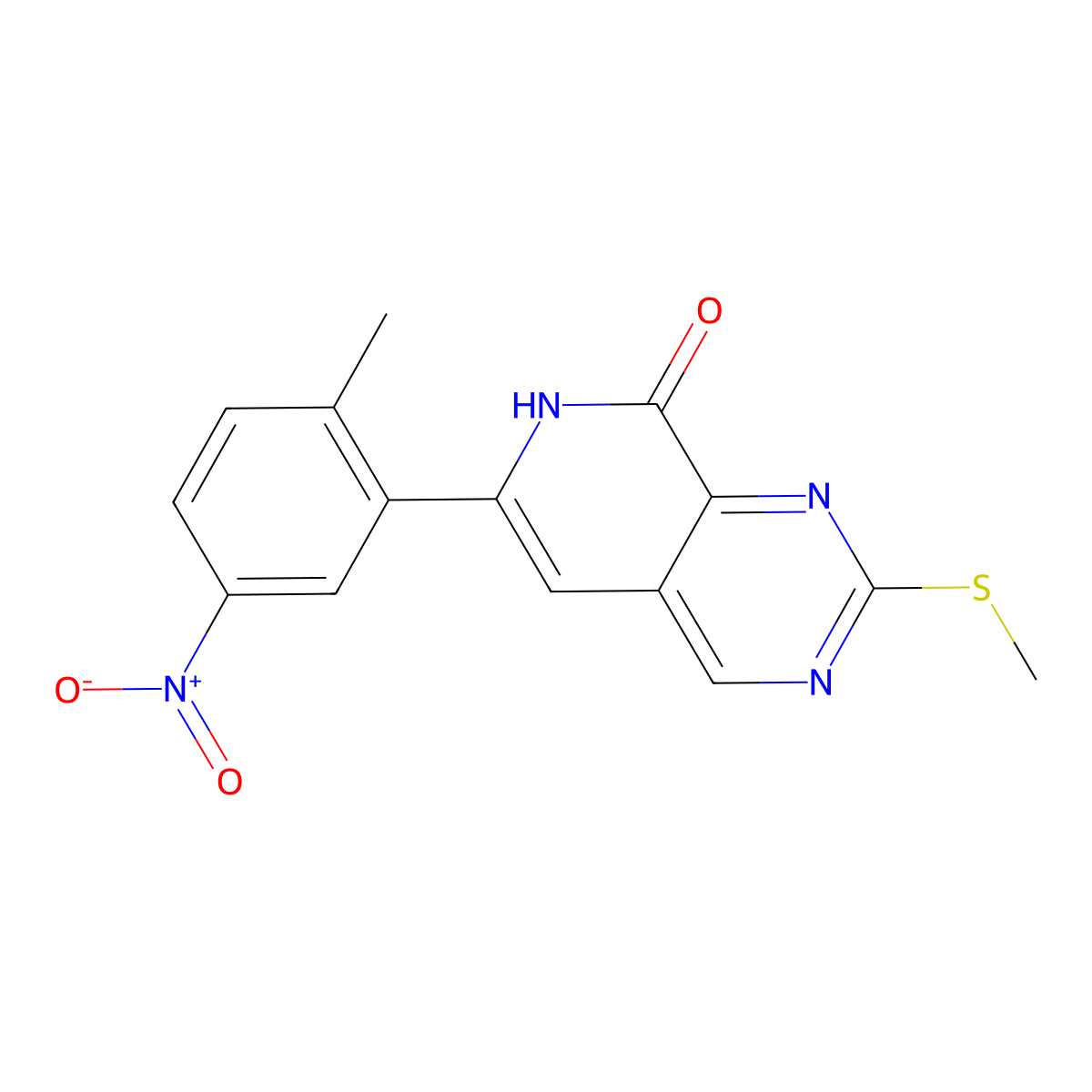 6-(2-Methyl-5-nitrophenyl)-2-(methylthio)pyrido[3,4-d]pyrimidin-8(7H)-one molecular structure, CAS 2470433-84-0