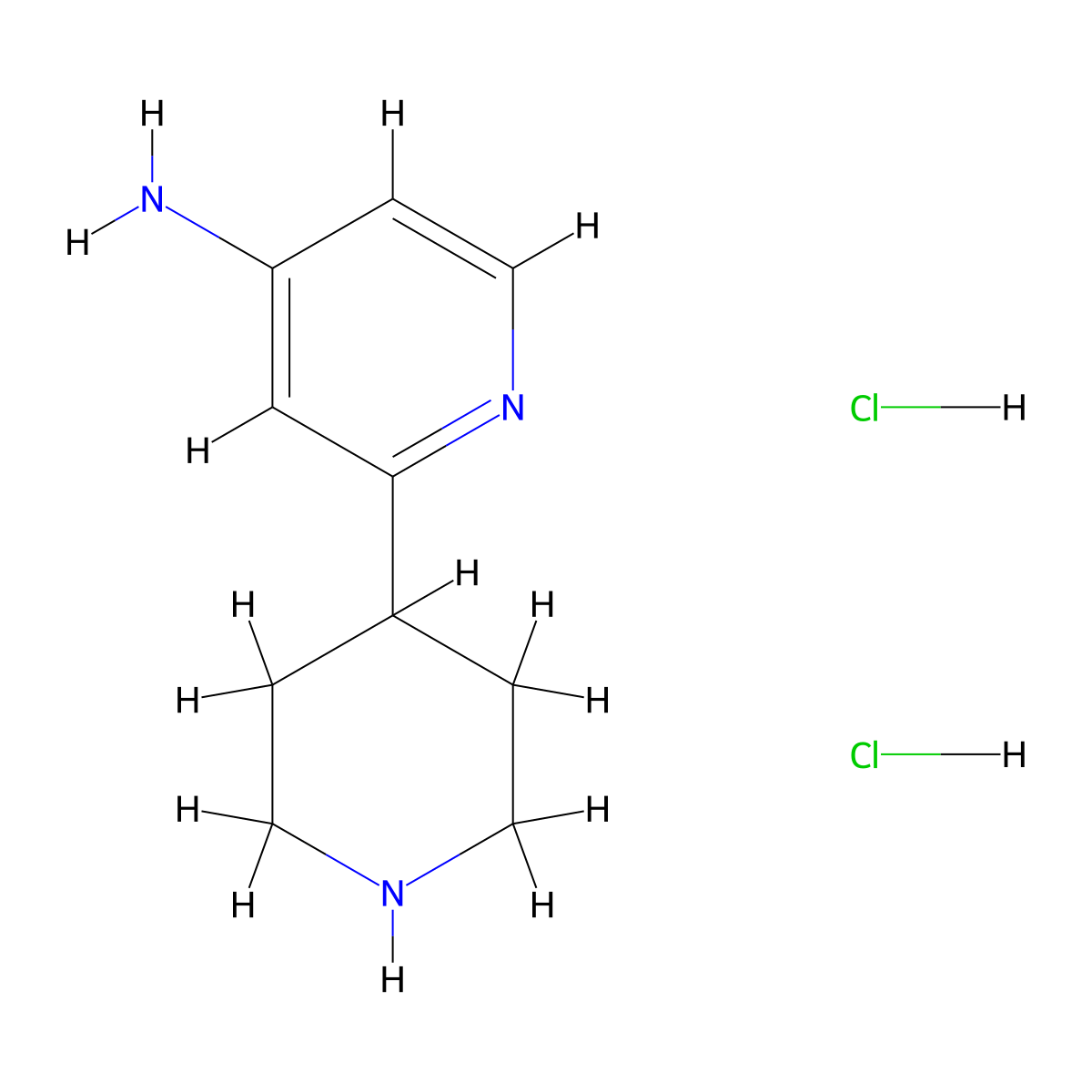 2-(Piperidin-4-yl)pyridin-4-amine dihydrochloride molecular structure, CAS 2470434-97-8