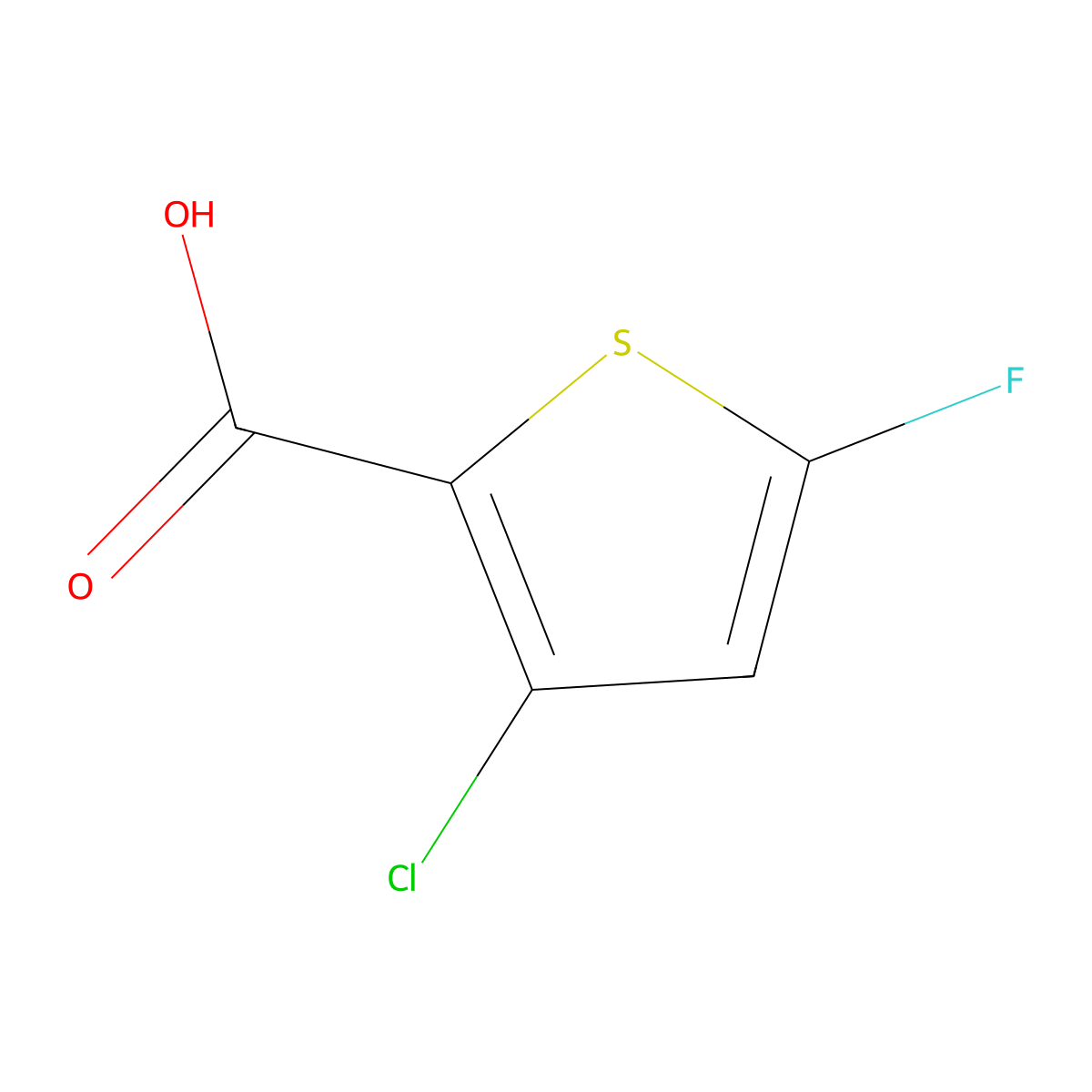 3-Chloro-5-fluorothiophene-2-carboxylic acid molecular structure, CAS 2470435-22-2