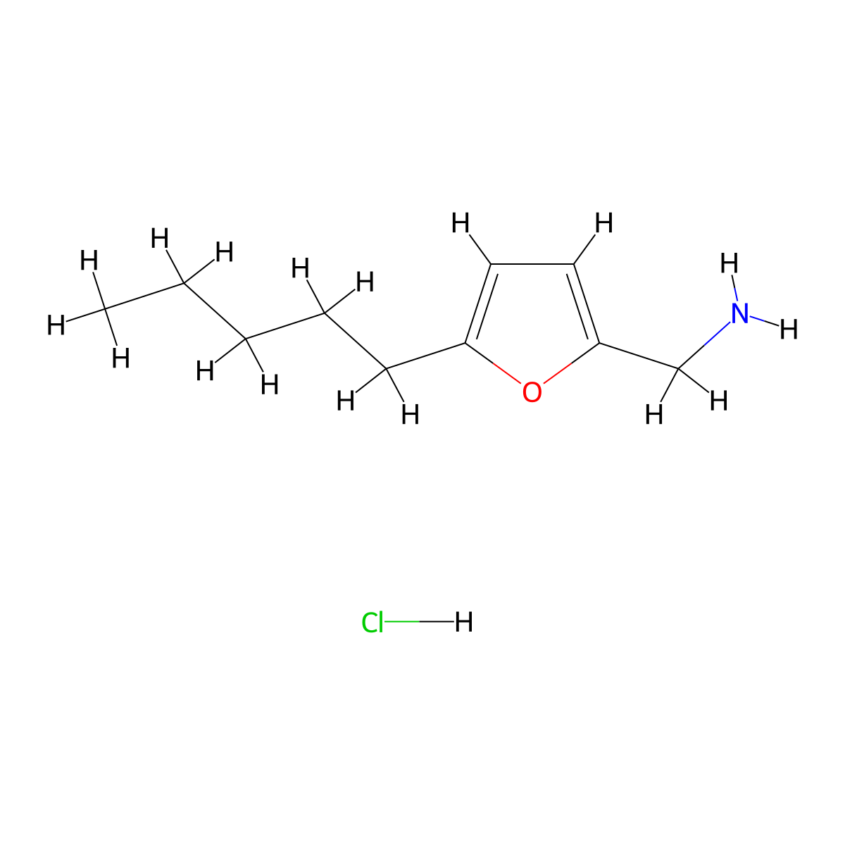 (5-Pentylfuran-2-yl)methanamine;hydrochloride molecular structure, CAS 2470435-26-6