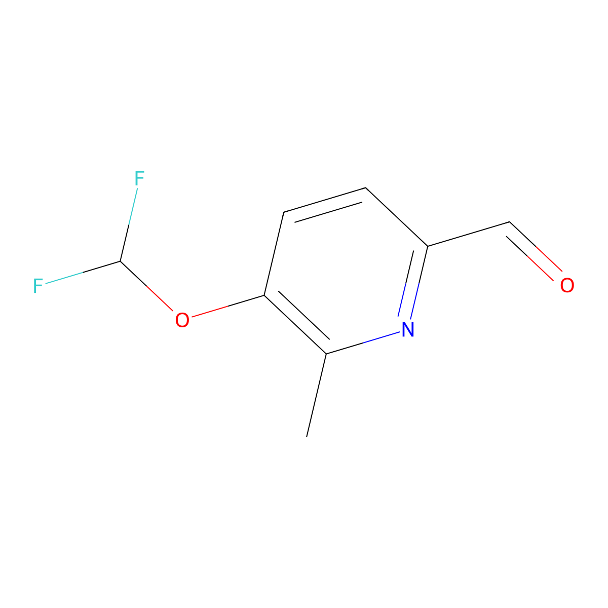 5-(Difluoromethoxy)-6-methylpyridine-2-carbaldehyde molecular structure, CAS 2470435-31-3
