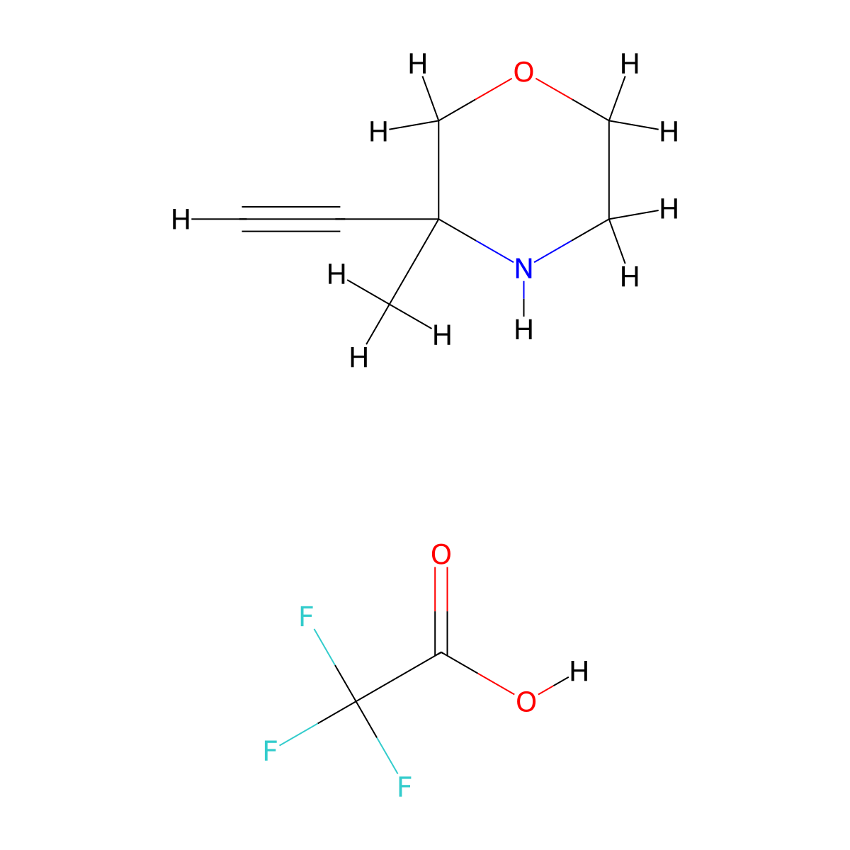 3-Ethynyl-3-methylmorpholine;2,2,2-trifluoroacetic acid molecular structure, CAS 2470435-37-9