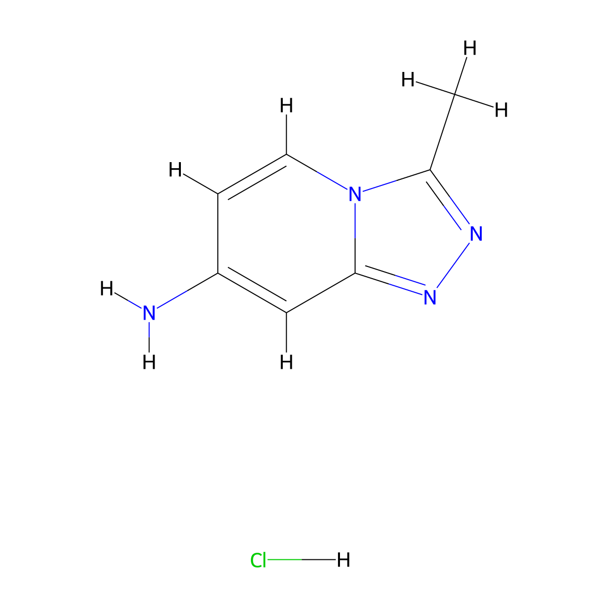 3-Methyl-[1,2,4]triazolo[4,3-a]pyridin-7-amine hydrochloride molecular structure, CAS 2470435-48-2
