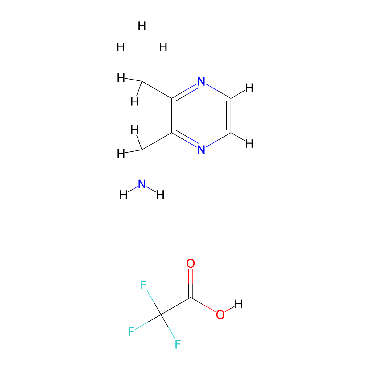 1-(3-Ethylpyrazin-2-yl)methanamine; trifluoroacetic acid molecular structure, CAS 2470435-50-6