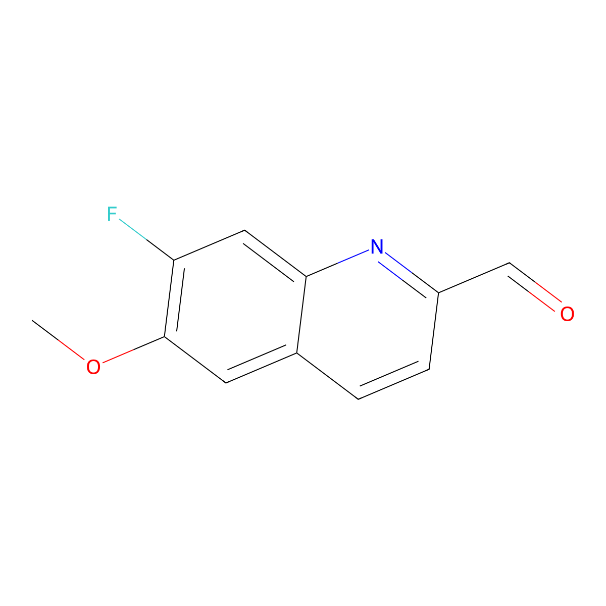 7-Fluoro-6-methoxyquinoline-2-carbaldehyde molecular structure, CAS 2470435-53-9
