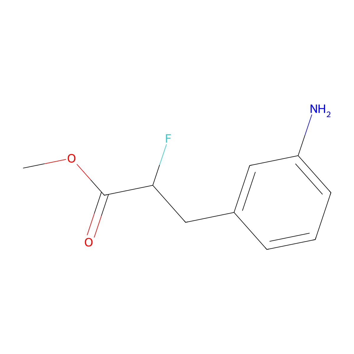 Methyl 3-(3-aminophenyl)-2-fluoropropanoate molecular structure, CAS 2470435-55-1