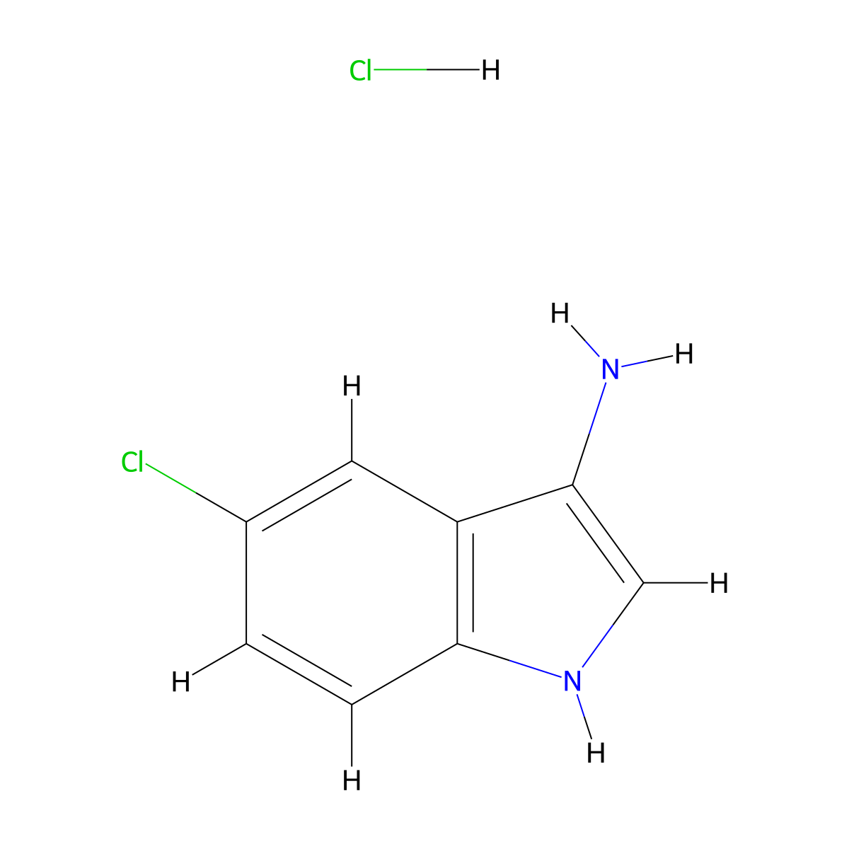 5-chloro-1H-indol-3-amine hydrochloride molecular structure, CAS 2470435-57-3