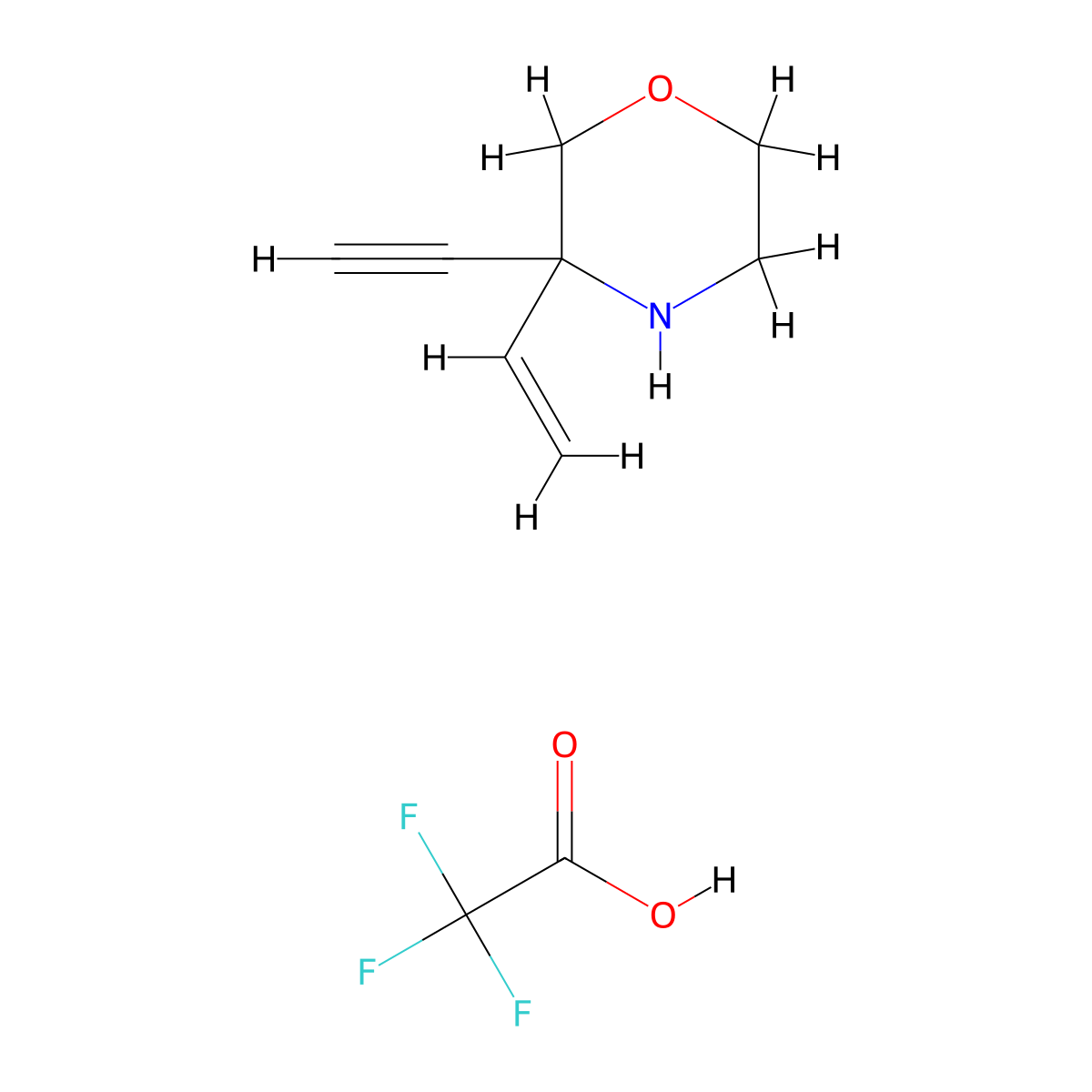 3-Ethenyl-3-ethynylmorpholine; trifluoroacetic acid molecular structure, CAS 2470435-62-0