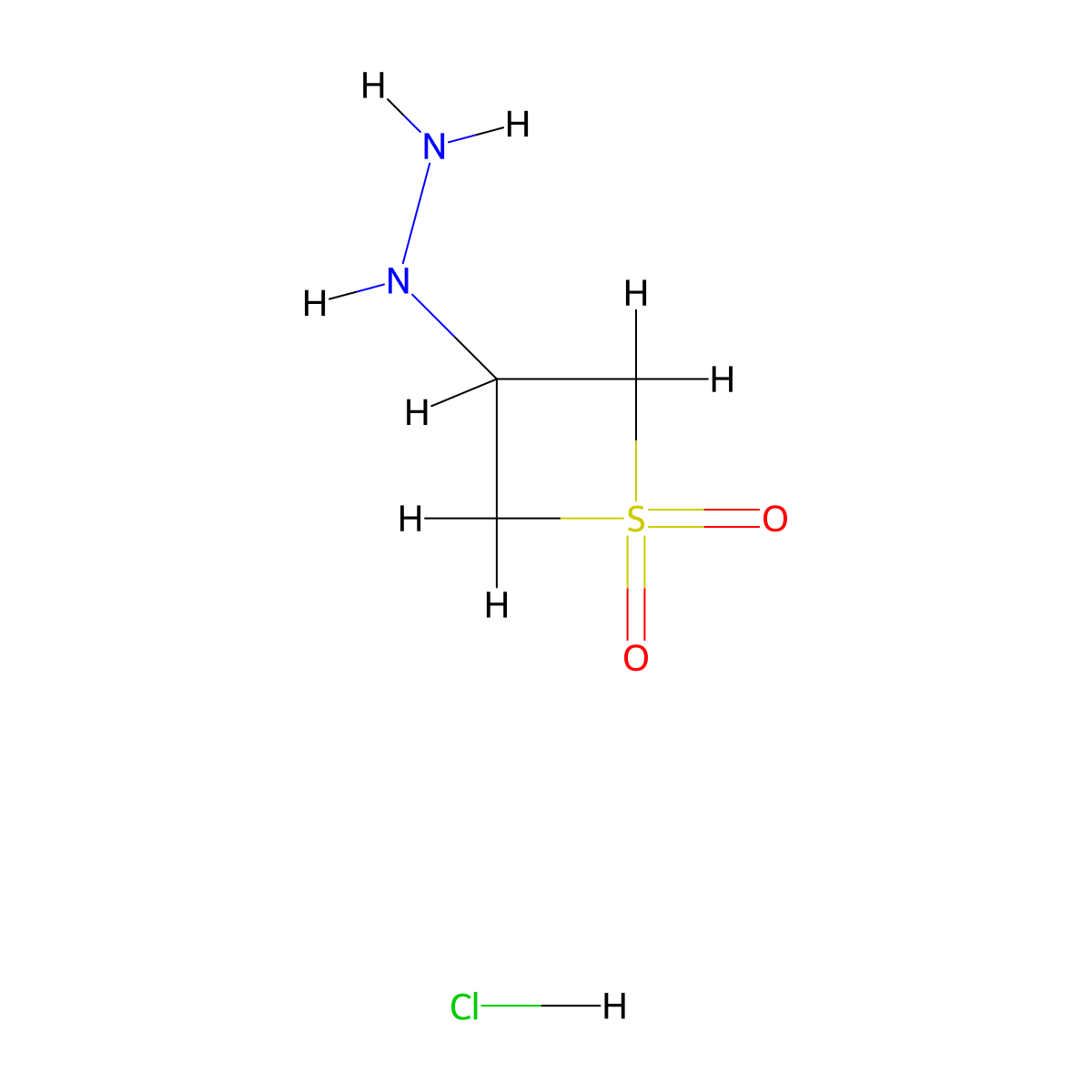 (1,1-Dioxothietan-3-yl)hydrazine;hydrochloride molecular structure, CAS 2470435-64-2