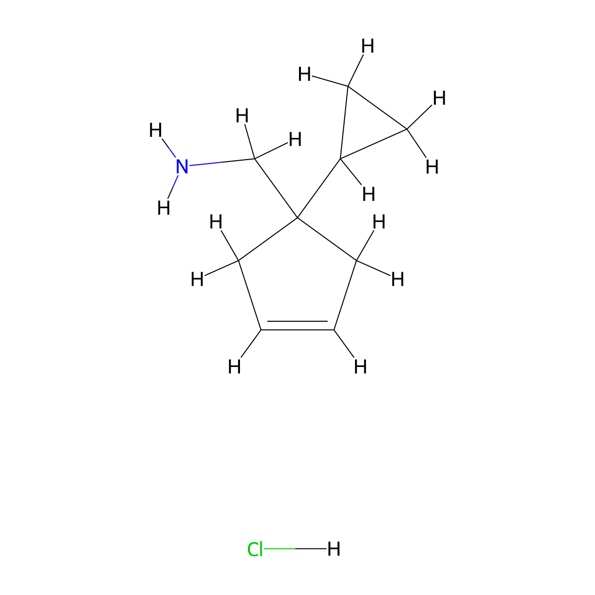 (1-Cyclopropylcyclopent-3-en-1-yl)methanamine;hydrochloride molecular structure, CAS 2470435-65-3
