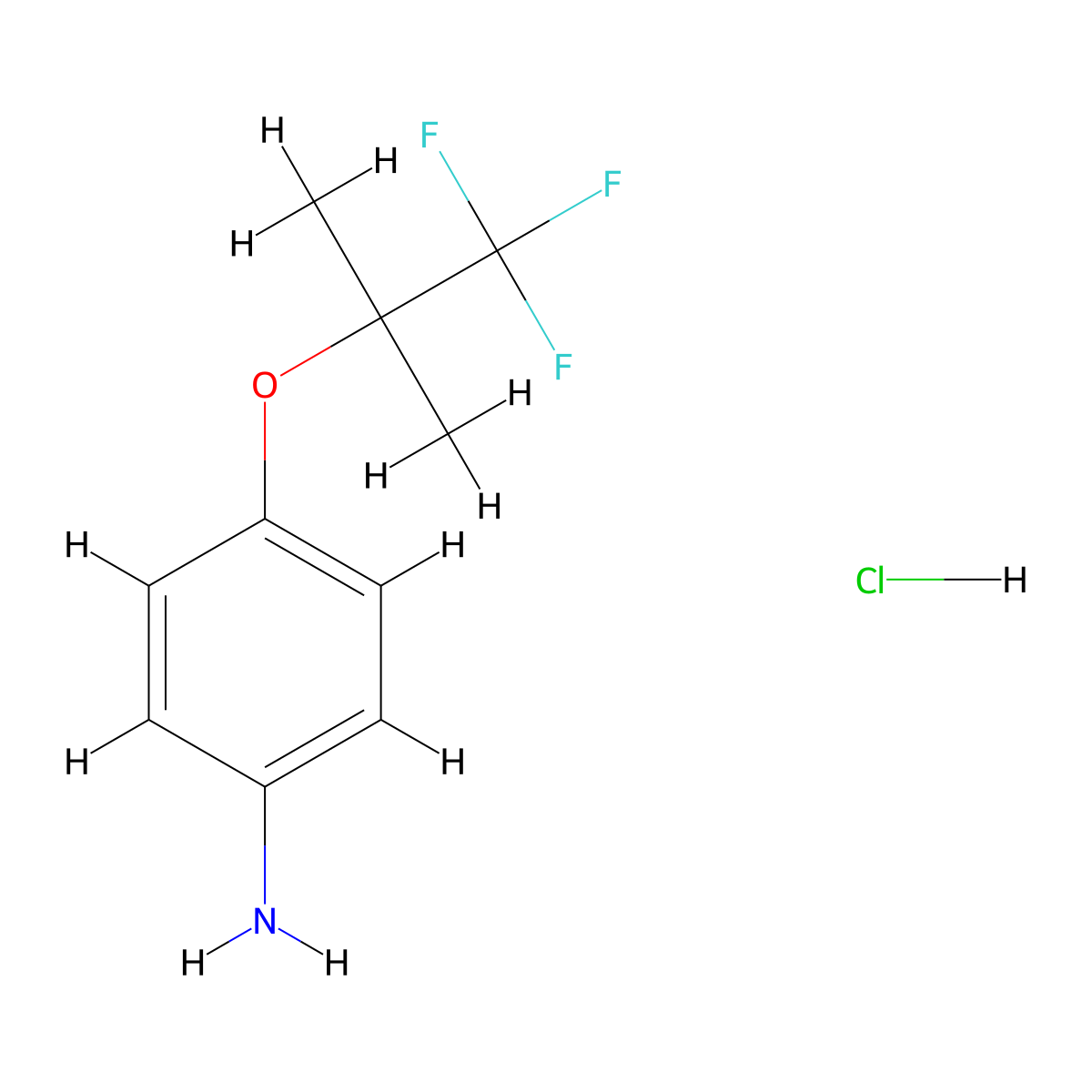 4-(1,1,1-Trifluoro-2-methylpropan-2-yl)oxyaniline;hydrochloride molecular structure, CAS 2470435-69-7