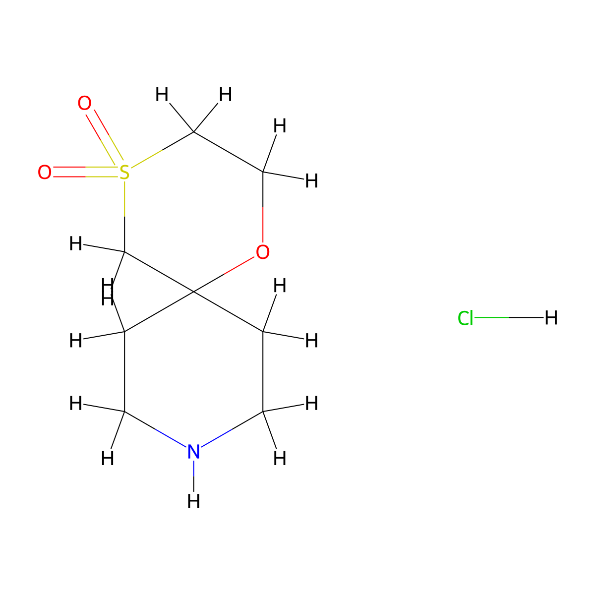 1-Oxa-4lambda6-thia-9-azaspiro[5.5]undecane-4,4-dionehydrochloride molecular structure, CAS 2470435-79-9