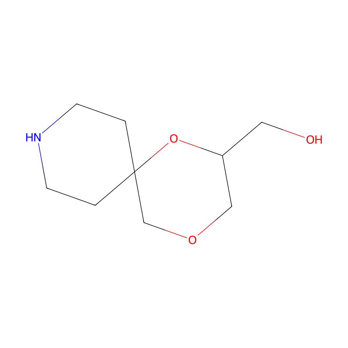 {1,4-Dioxa-9-azaspiro[5.5]undecan-2-yl}methanol molecular structure, CAS 2470435-85-7