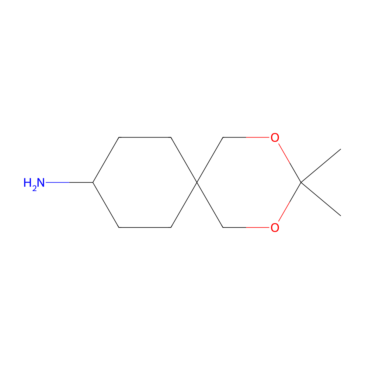 3,3-Dimethyl-2,4-dioxaspiro(5.5)undecan-9-amine molecular structure, CAS 2470435-87-9