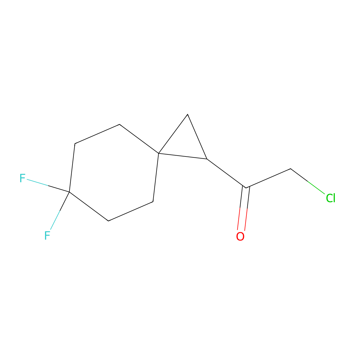 2-Chloro-1-(6,6-difluorospiro(2.5)octan-1-yl)ethan-1-one molecular structure, CAS 2470435-89-1