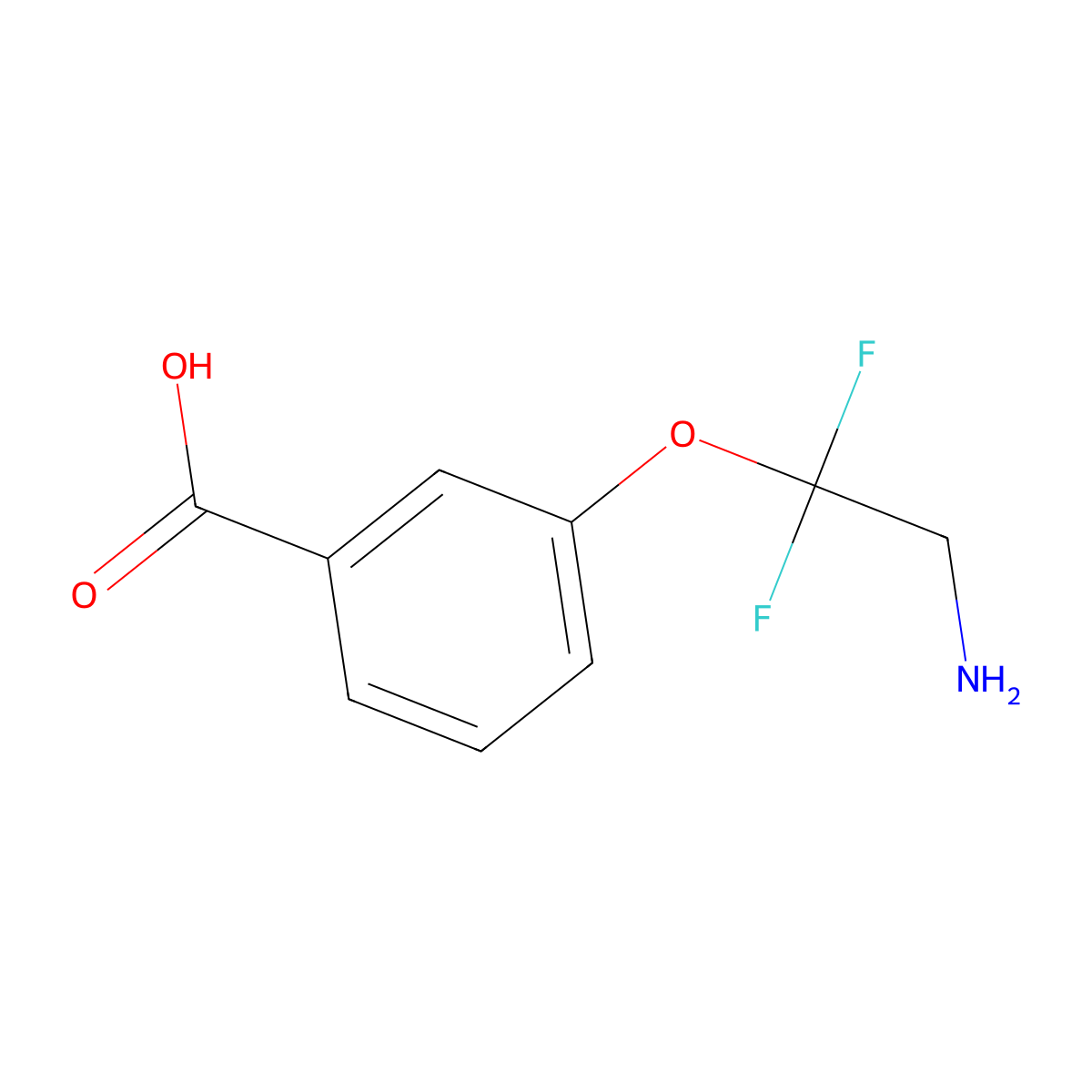 3-(2-Amino-1,1-difluoroethoxy)benzoic acid molecular structure, CAS 2470435-90-4