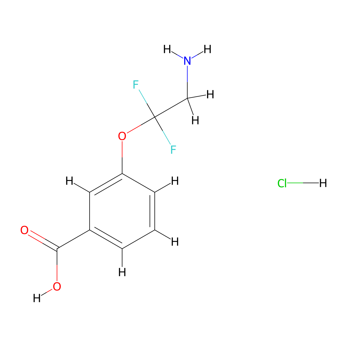 3-(2-Amino-1,1-difluoroethoxy)benzoic acid hydrochloride molecular structure, CAS 2470435-91-5