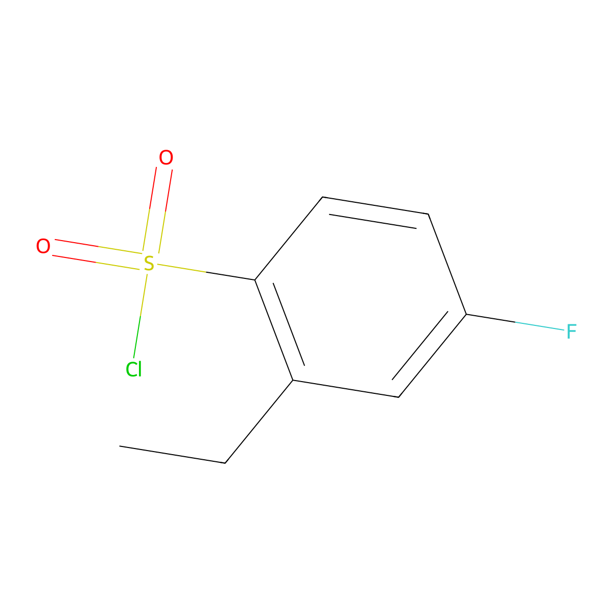 2-Ethyl-4-fluorobenzenesulfonyl chloride molecular structure, CAS 2470435-95-9