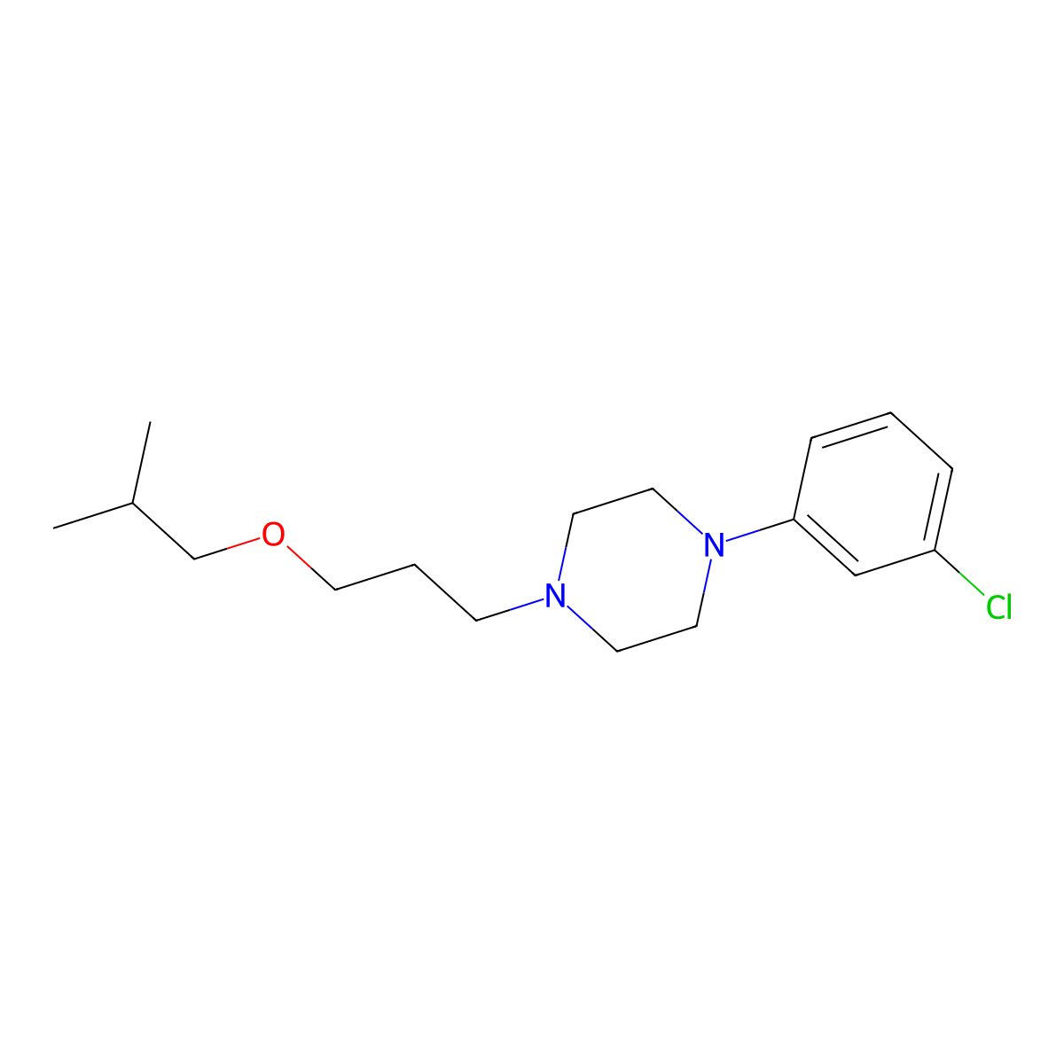 3-(4-(3-Chlorophenyl)piperazin-1-yl)propyl isobutyl ether molecular structure, CAS 2470436-00-9