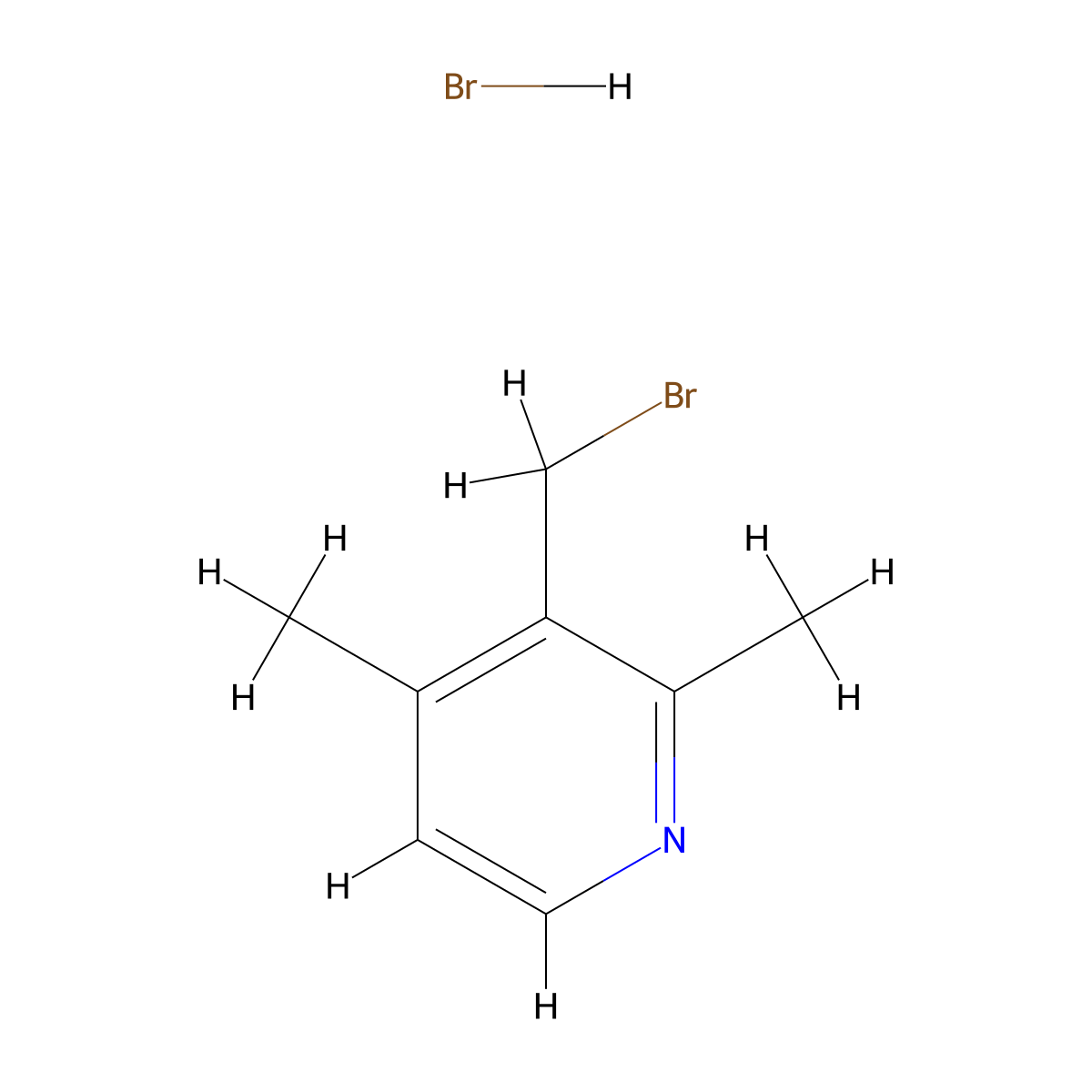 3-(Bromomethyl)-2,4-dimethylpyridine hydrobromide molecular structure, CAS 2470436-12-3