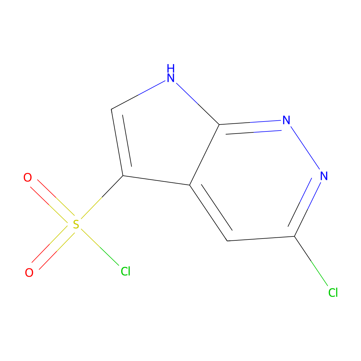 3-chloro-7H-pyrrolo[2,3-c]pyridazine-5-sulfonyl chloride molecular structure, CAS 2470436-20-3