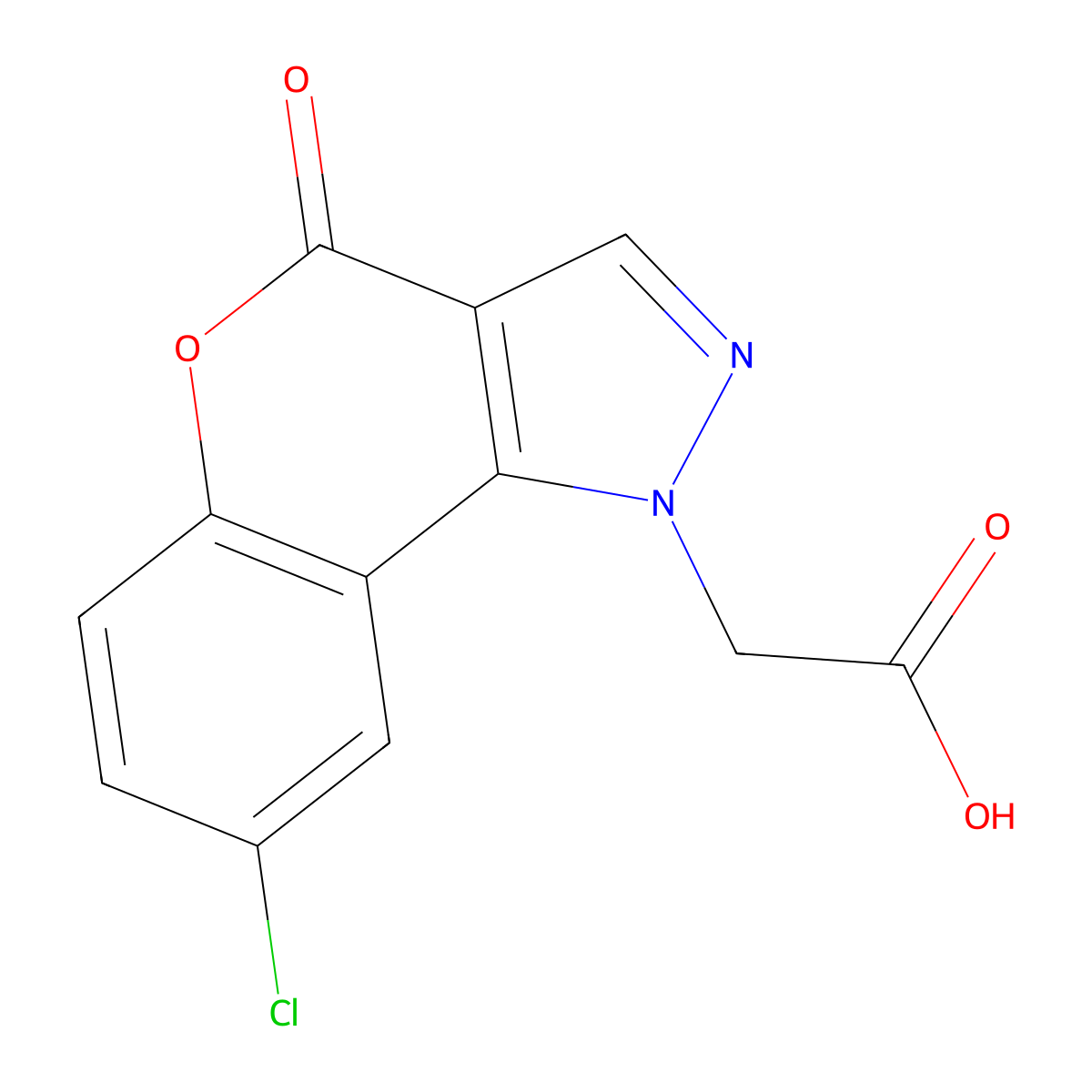 2-(8-Chloro-4-oxochromeno[4,3-c]pyrazol-1-yl)acetic acid molecular structure, CAS 2470436-24-7