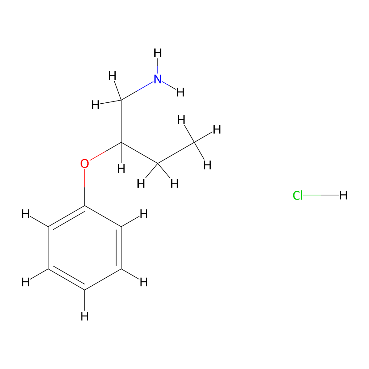 2-Phenoxybutan-1-amine hydrochloride molecular structure, CAS 2470436-29-2