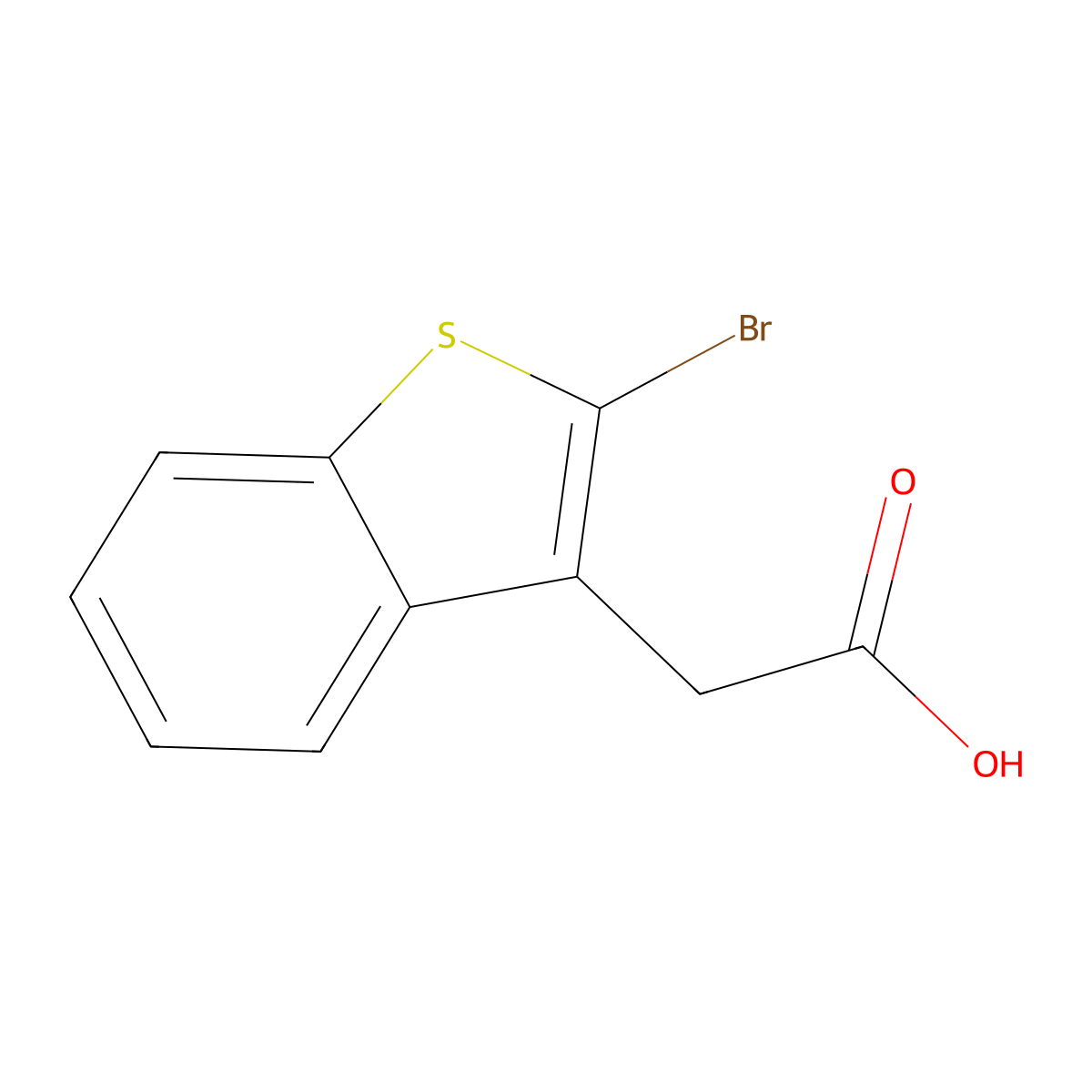 2-(2-Bromo-1-benzothiophen-3-yl)acetic acid molecular structure, CAS 2470436-54-3