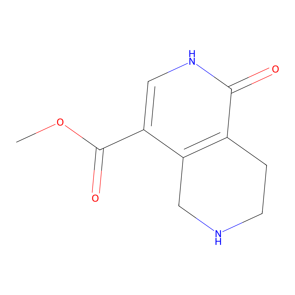 Methyl 1-hydroxy-5,6,7,8-tetrahydro-2,6-naphthyridine-4-carboxylate molecular structure, CAS 2470436-57-6