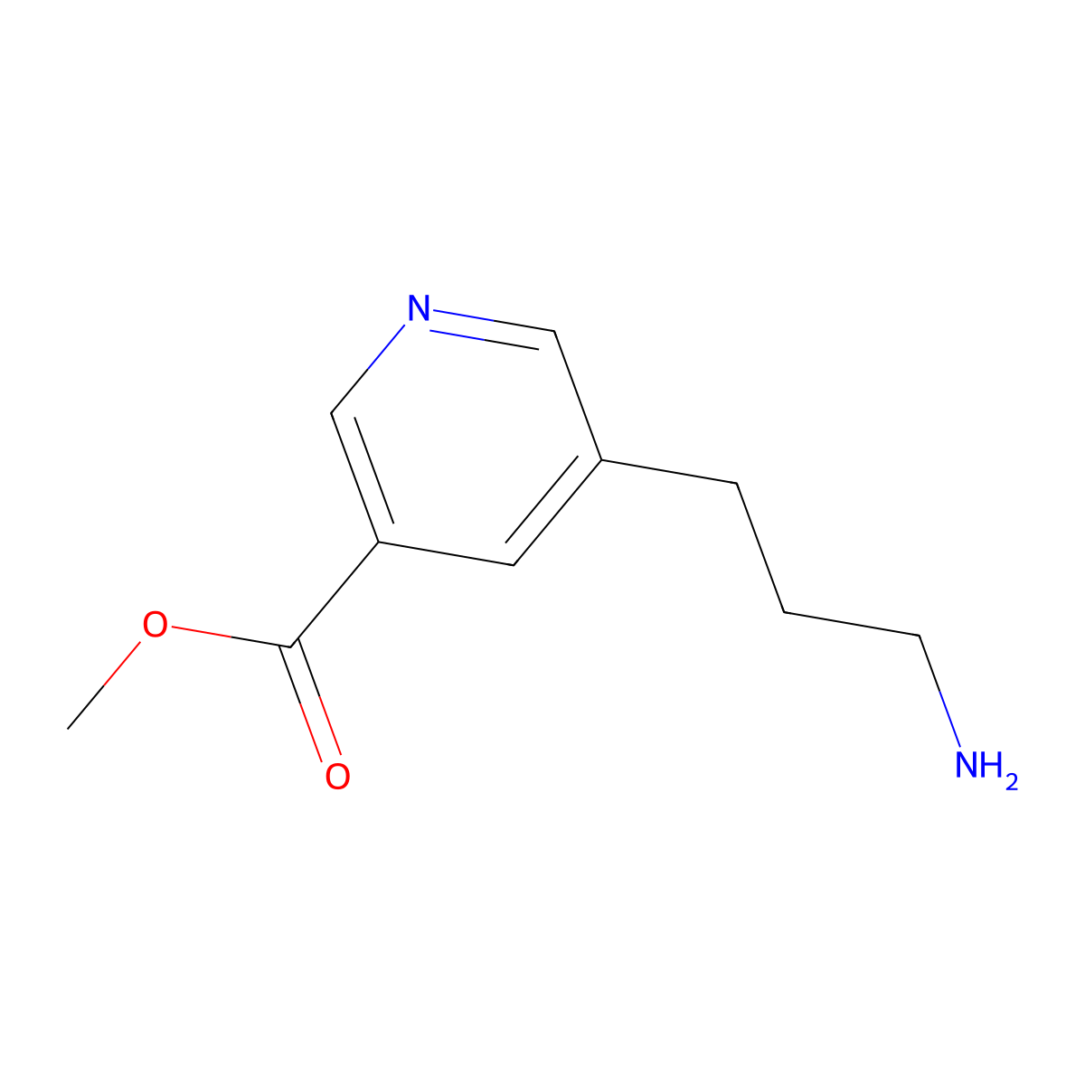Methyl 5-(3-aminopropyl)pyridine-3-carboxylate molecular structure, CAS 2470436-58-7