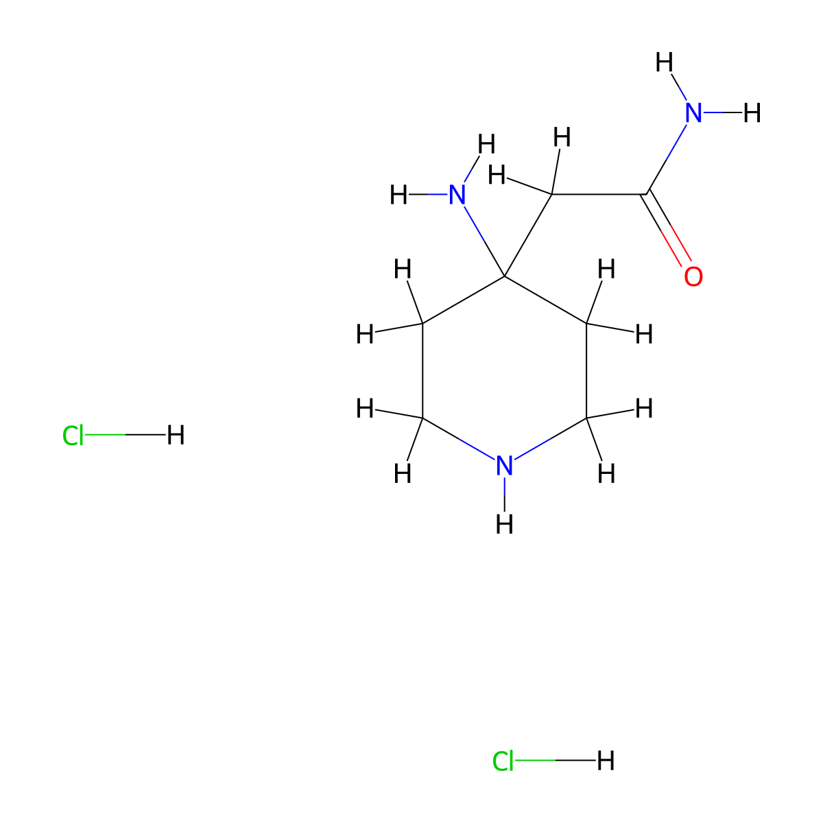 2-(4-Aminopiperidin-4-yl)acetamide dihydrochloride molecular structure, CAS 2470436-62-3