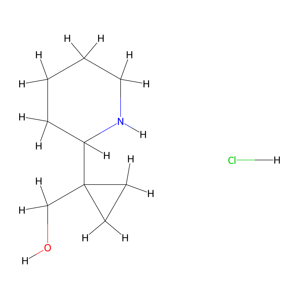 (1-Piperidin-2-ylcyclopropyl)methanol;hydrochloride molecular structure, CAS 2470436-64-5