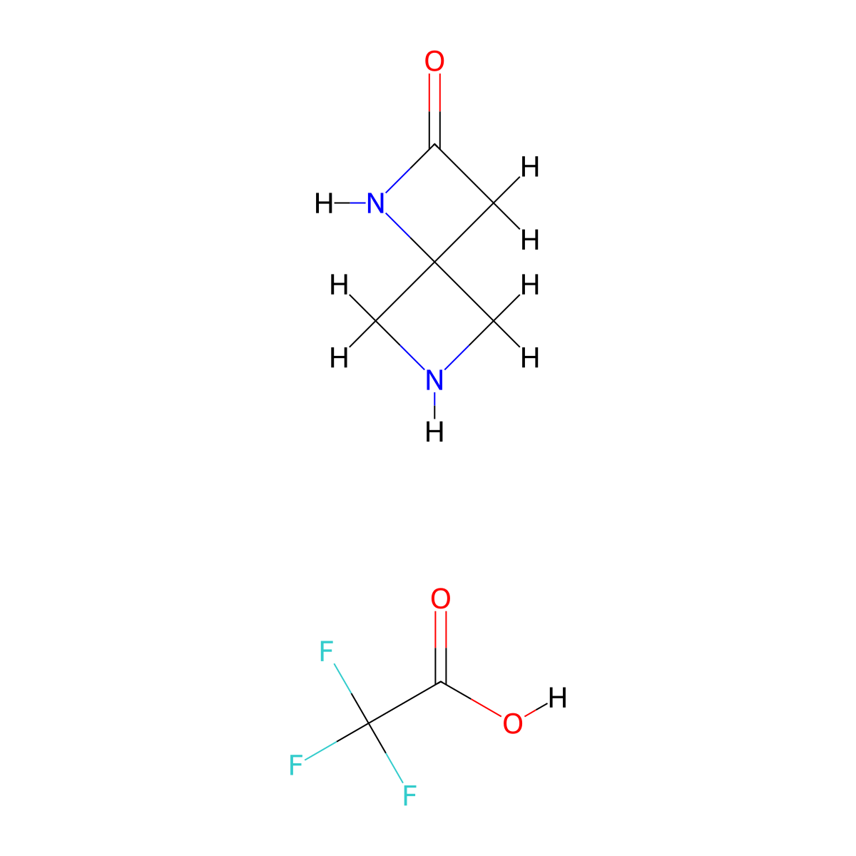 1,6-Diazaspiro(3.3)heptan-2-one; trifluoroacetic acid molecular structure, CAS 2470436-78-1